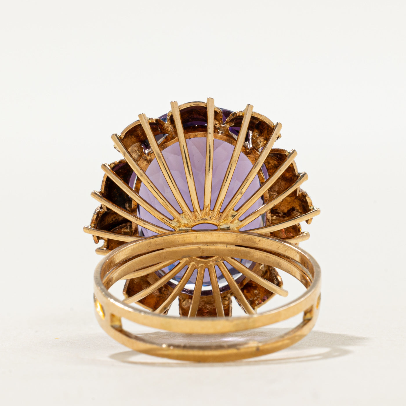 Amethyst Textured Cocktail Ring | 15.00ct | SZ 9.75