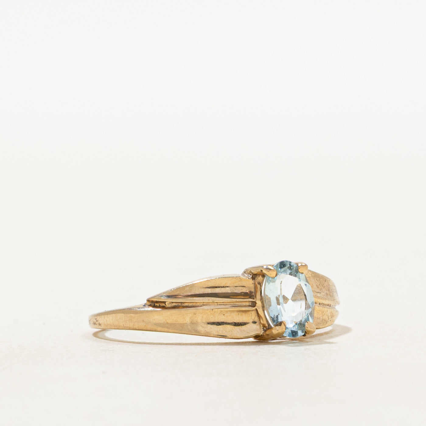 Basket Set Aquamarine Ring | 0.33ct | SZ 6.75