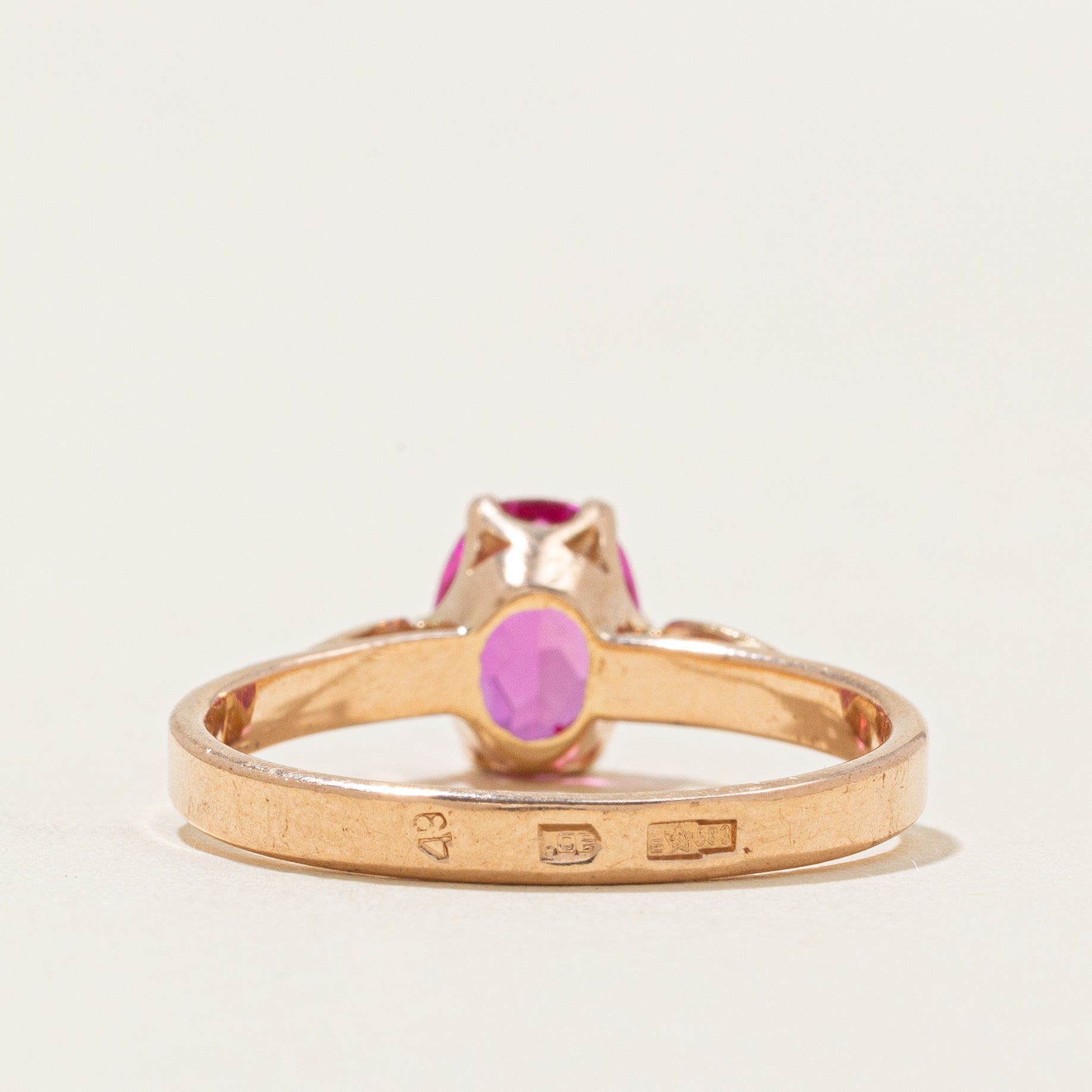 1980 Soviet Hallmarked Armenian Synthetic Ruby Ring | 2.12ct | SZ 8.75