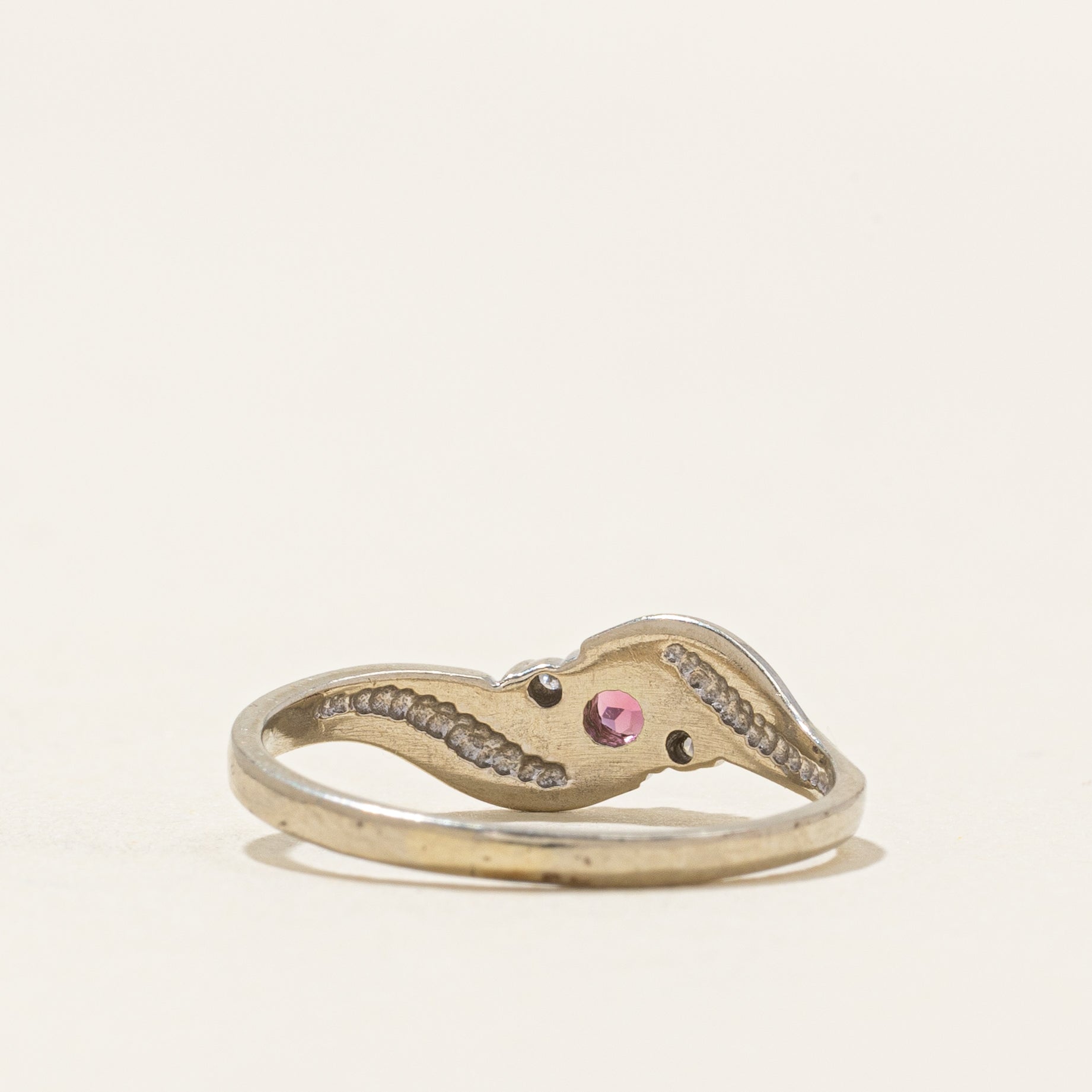 Tourmaline & Diamond Accented Bypass Ring | 0.10ct, 0.02ct | SZ 5