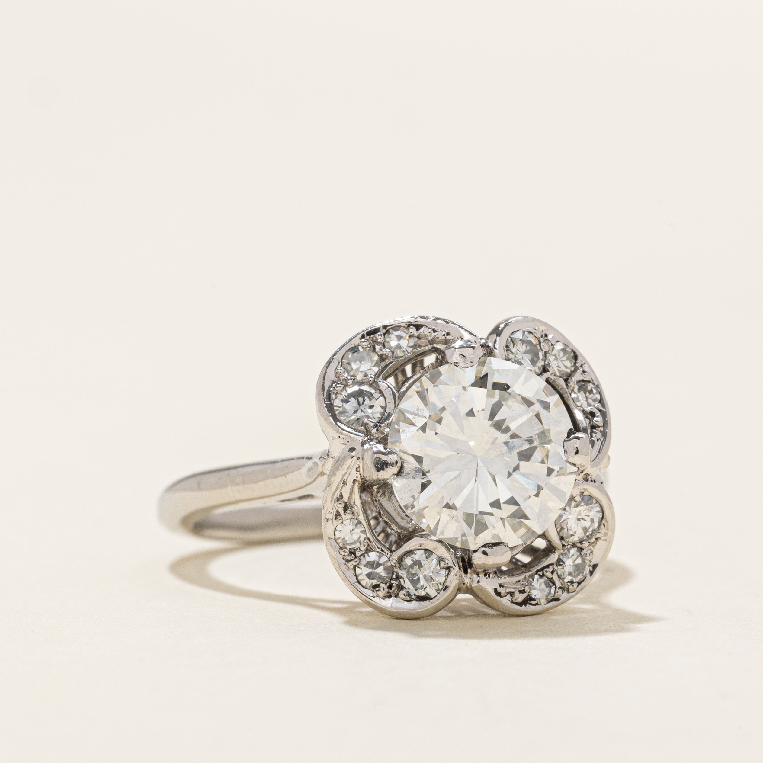 Platinum Diamond Cluster Halo Ring | 1.90ct | SZ 5.75