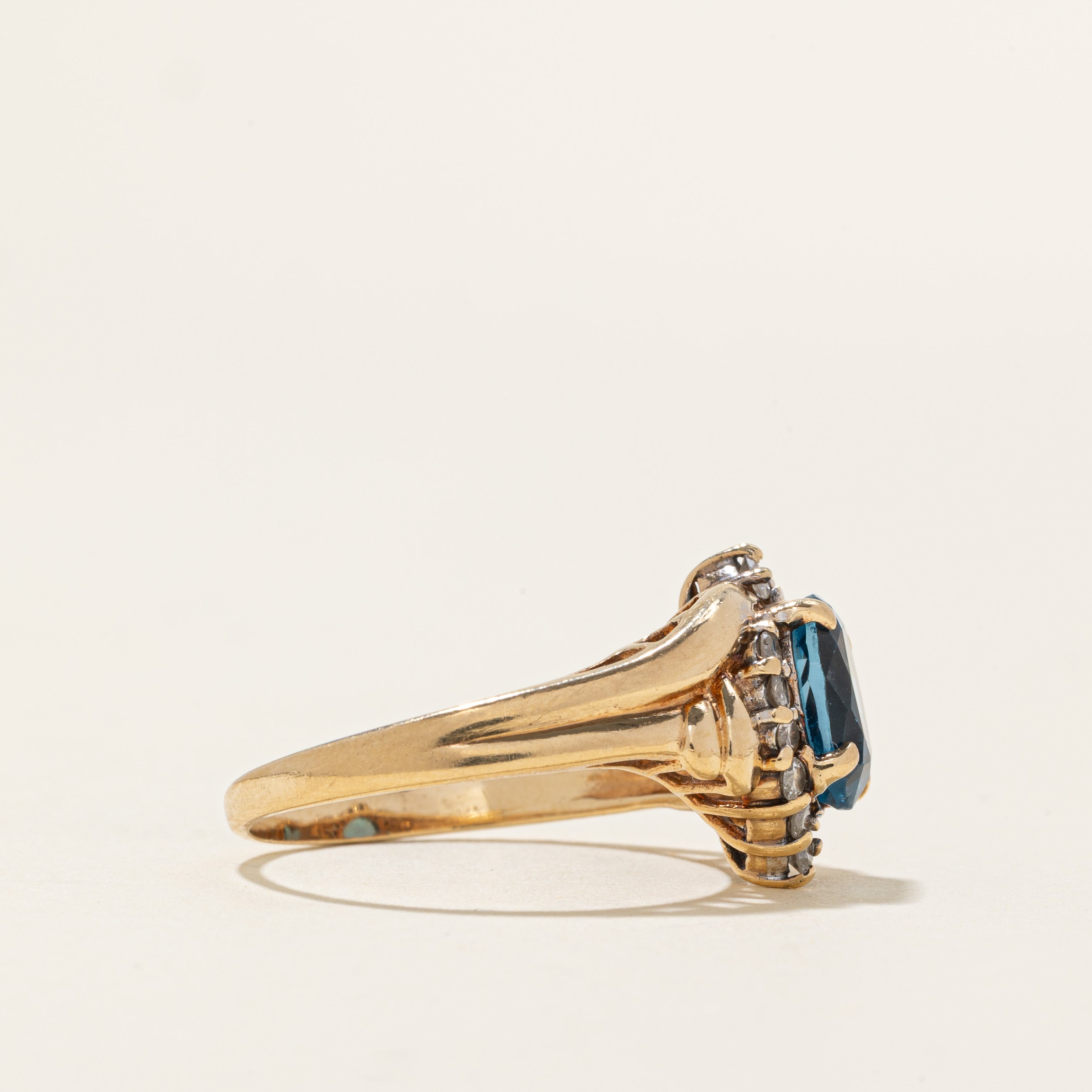 London Blue Topaz & Diamond Accented Cocktail Ring | 2.70ct, 0.34ctw | SZ 8.5