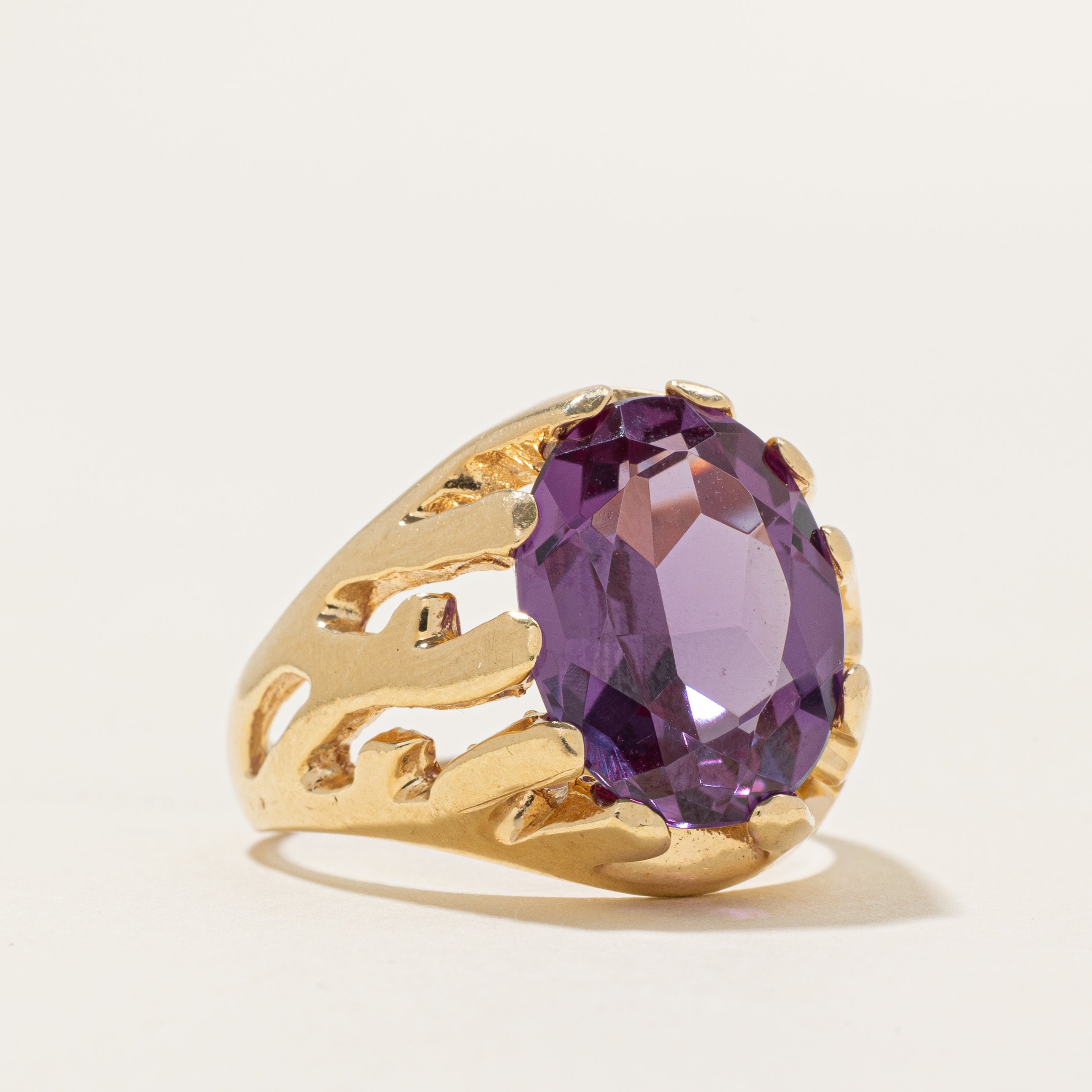 Synthetic Sapphire Openwork Cocktail Ring | 10.50ct | SZ 9.5