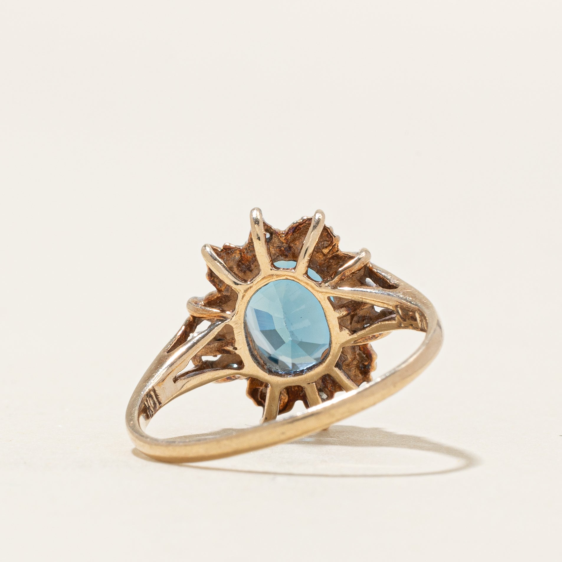 London Blue Topaz & Diamond Accented Ring | 2.40ct, 0.04ctw | SZ 6.5