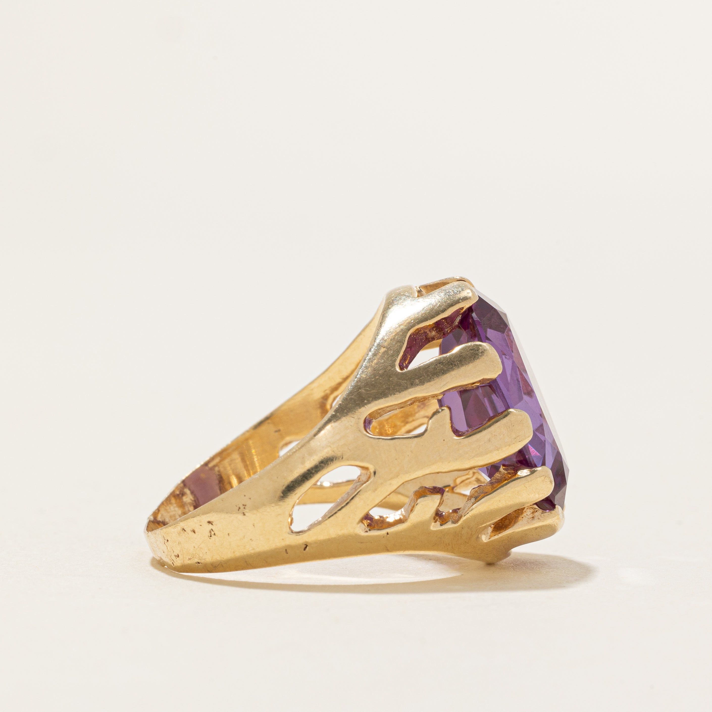 Synthetic Sapphire Openwork Cocktail Ring | 10.50ct | SZ 9.5