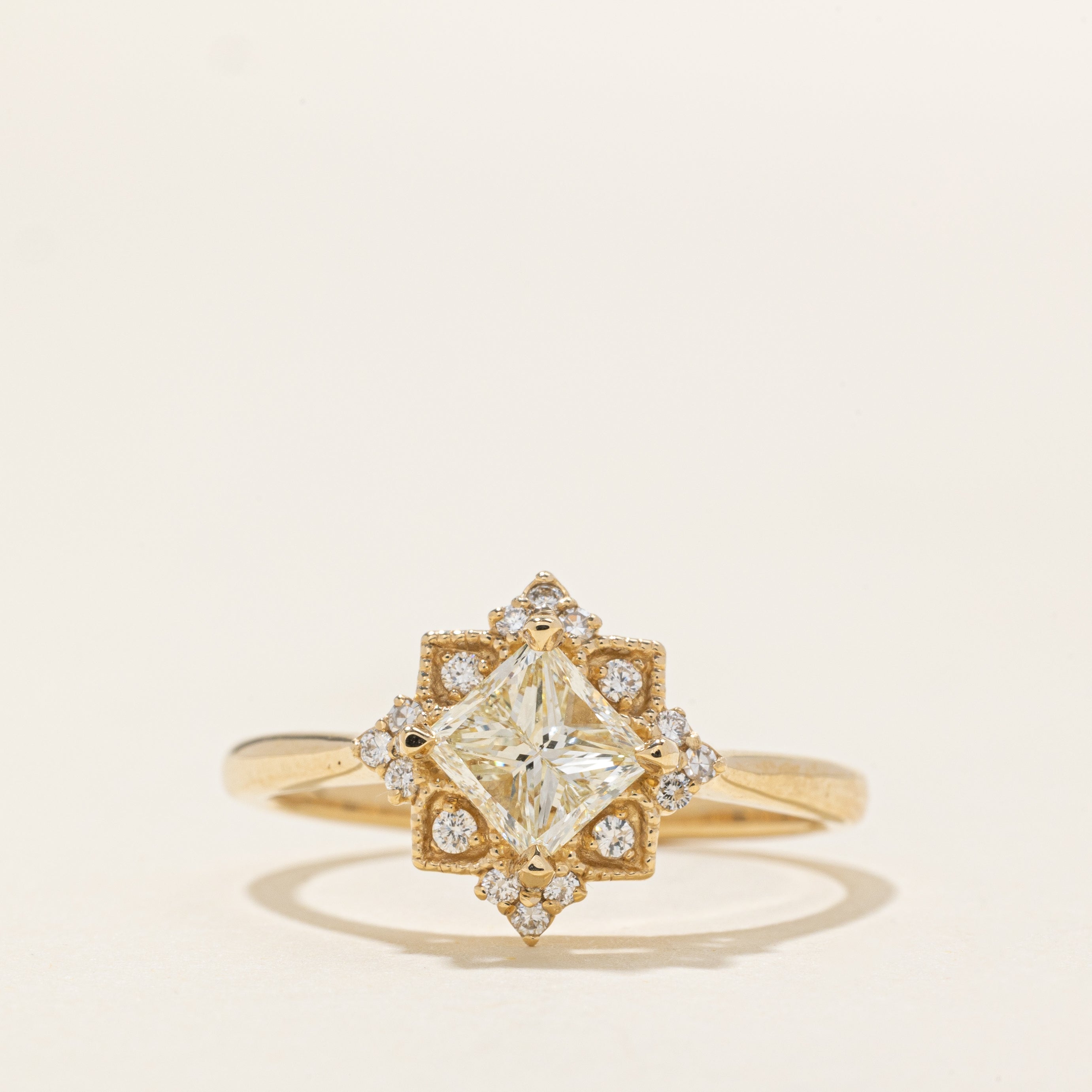 '100 Ways' Princess Cut Diamond Halo Ring | 0.95ctw | SZ 7