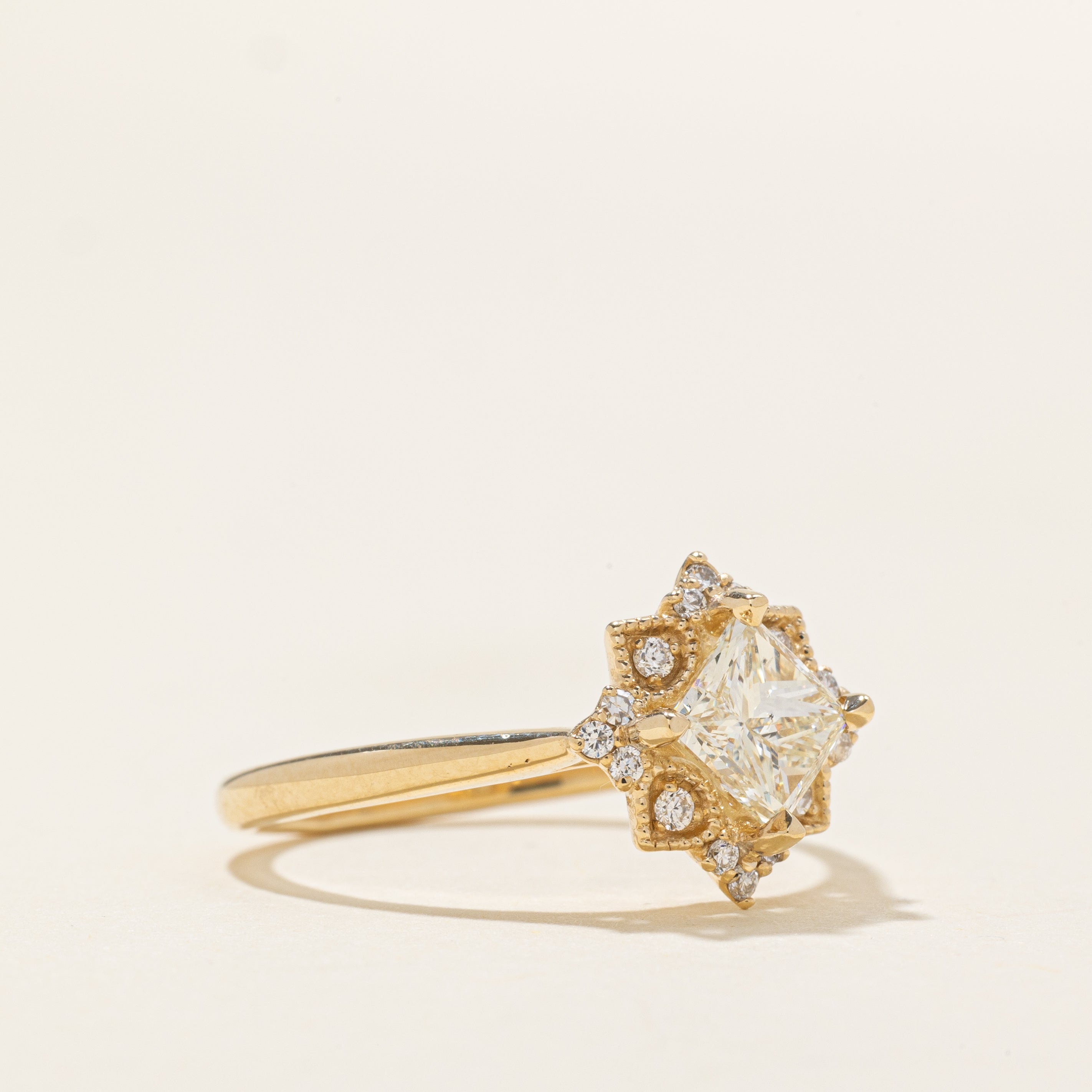 '100 Ways' Princess Cut Diamond Halo Ring | 0.95ctw | SZ 7