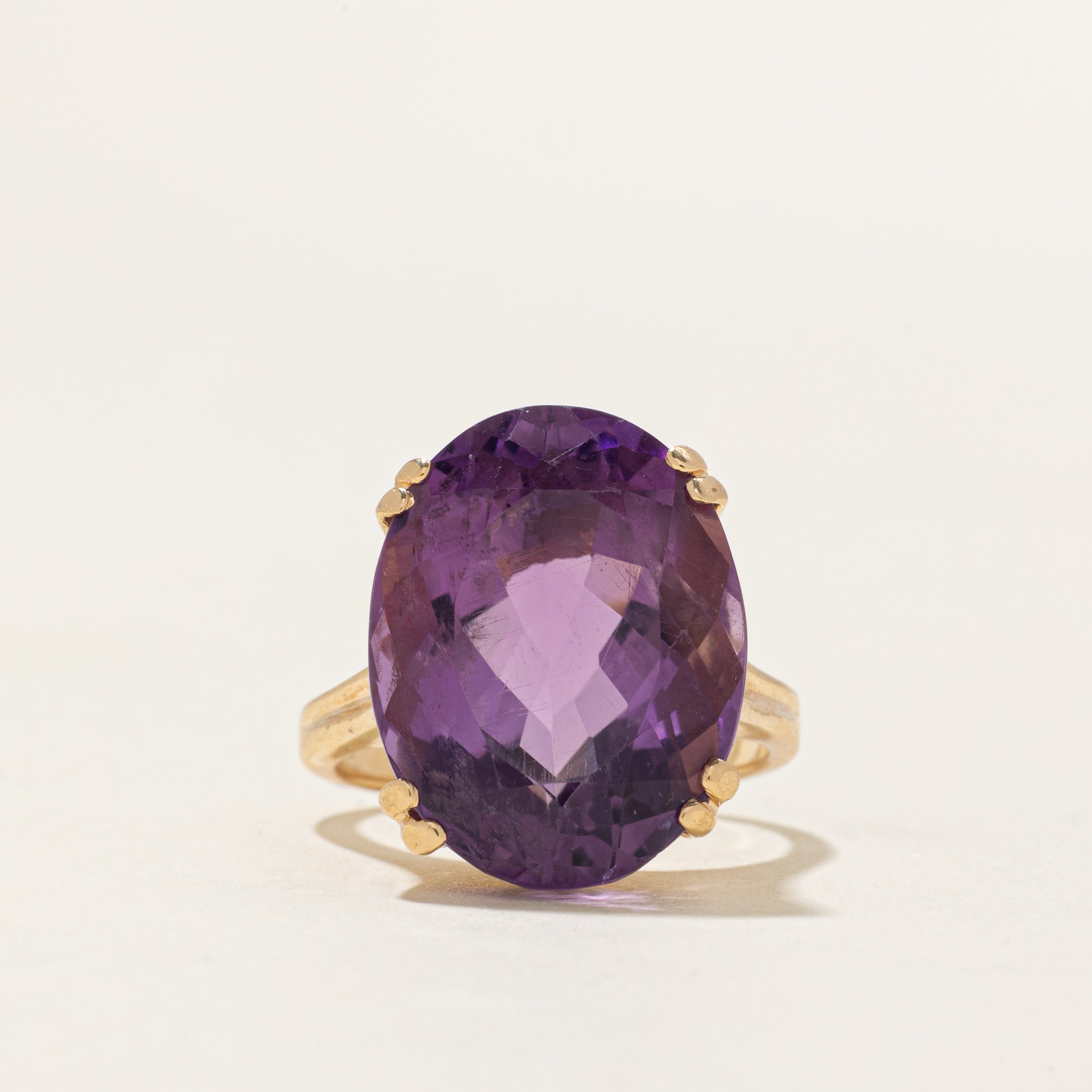 Solitaire Amethyst Cocktail Ring | 15.00ct | SZ 6.25