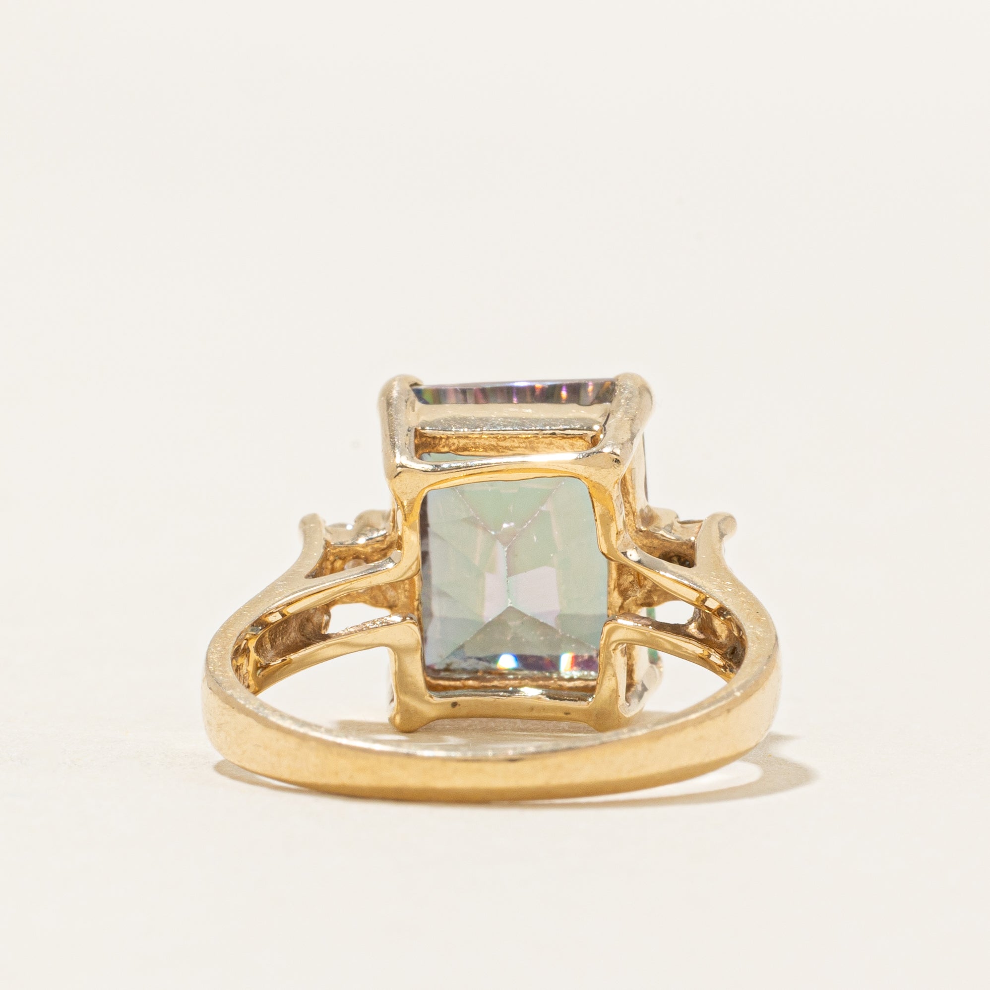 Mystic Topaz & Diamond Cocktail Ring | 6.00ct, 0.04ctw | SZ 6.5