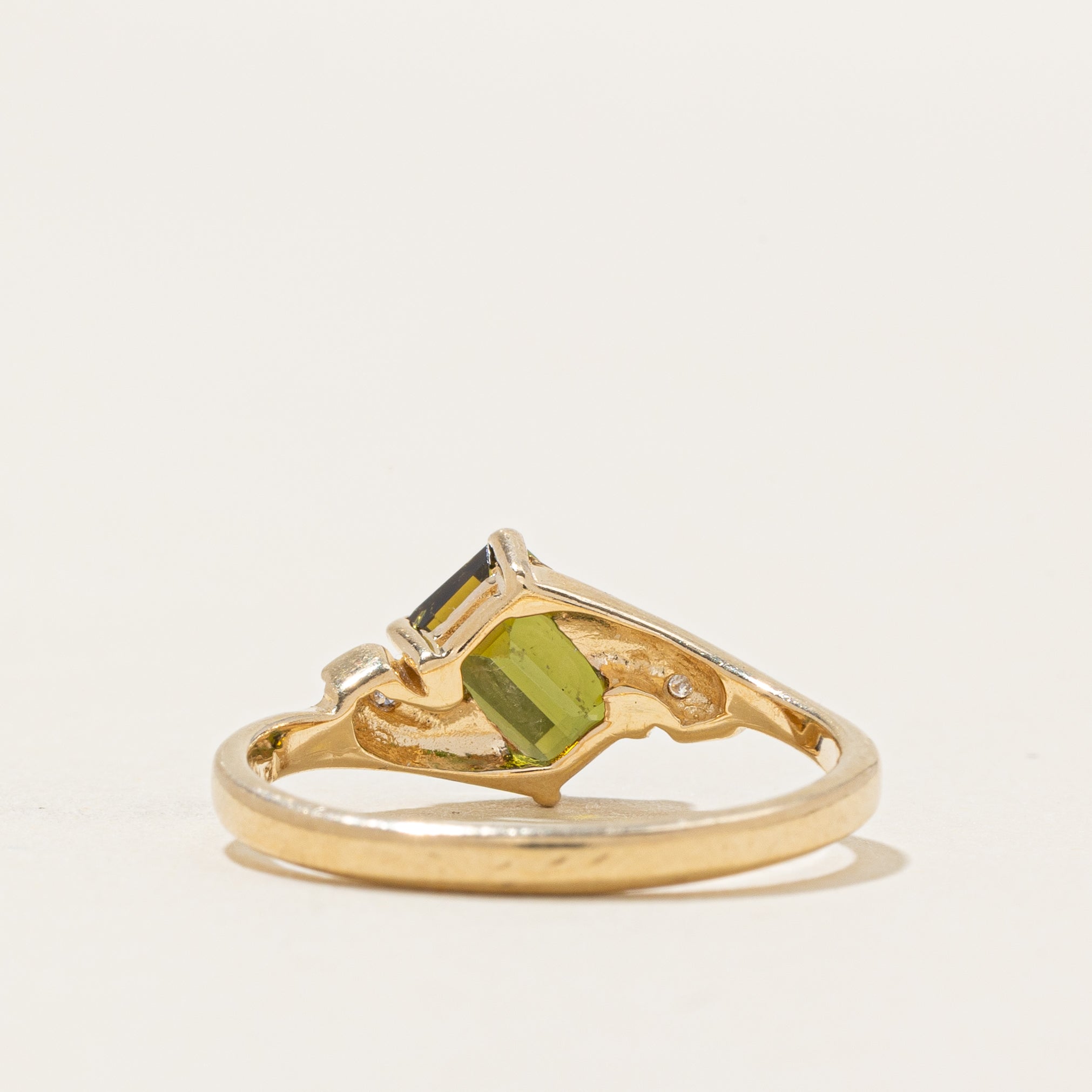 Diagonal Andalusite & Diamond Bypass Ring | 1.40ct, 0.02ctw | SZ 7