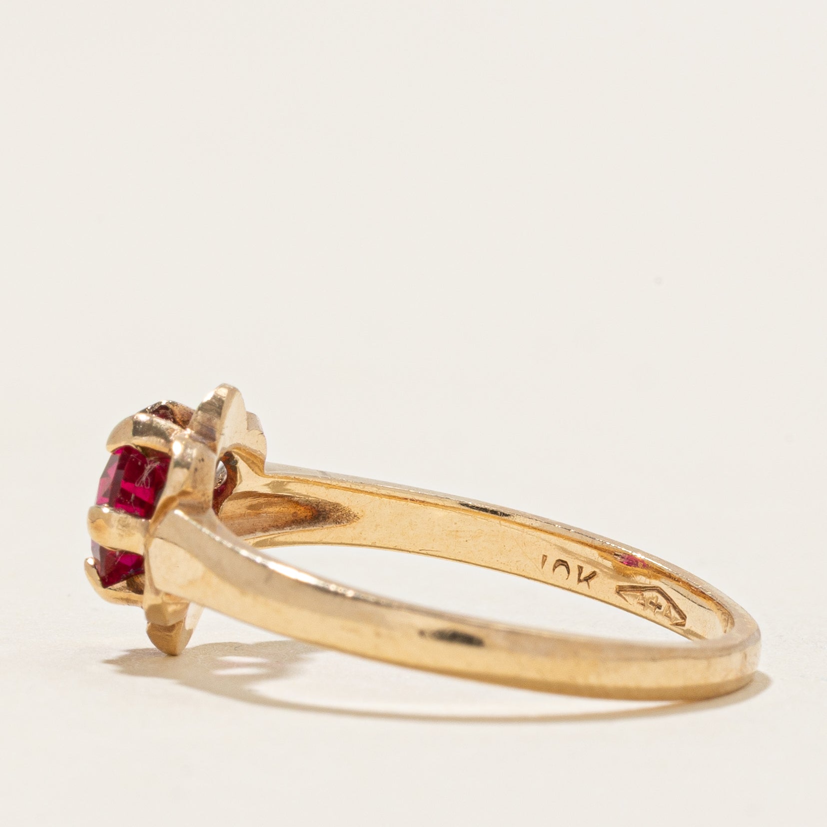 Belcher Set Synthetic Ruby Ring | 1.00ct | SZ 6.75