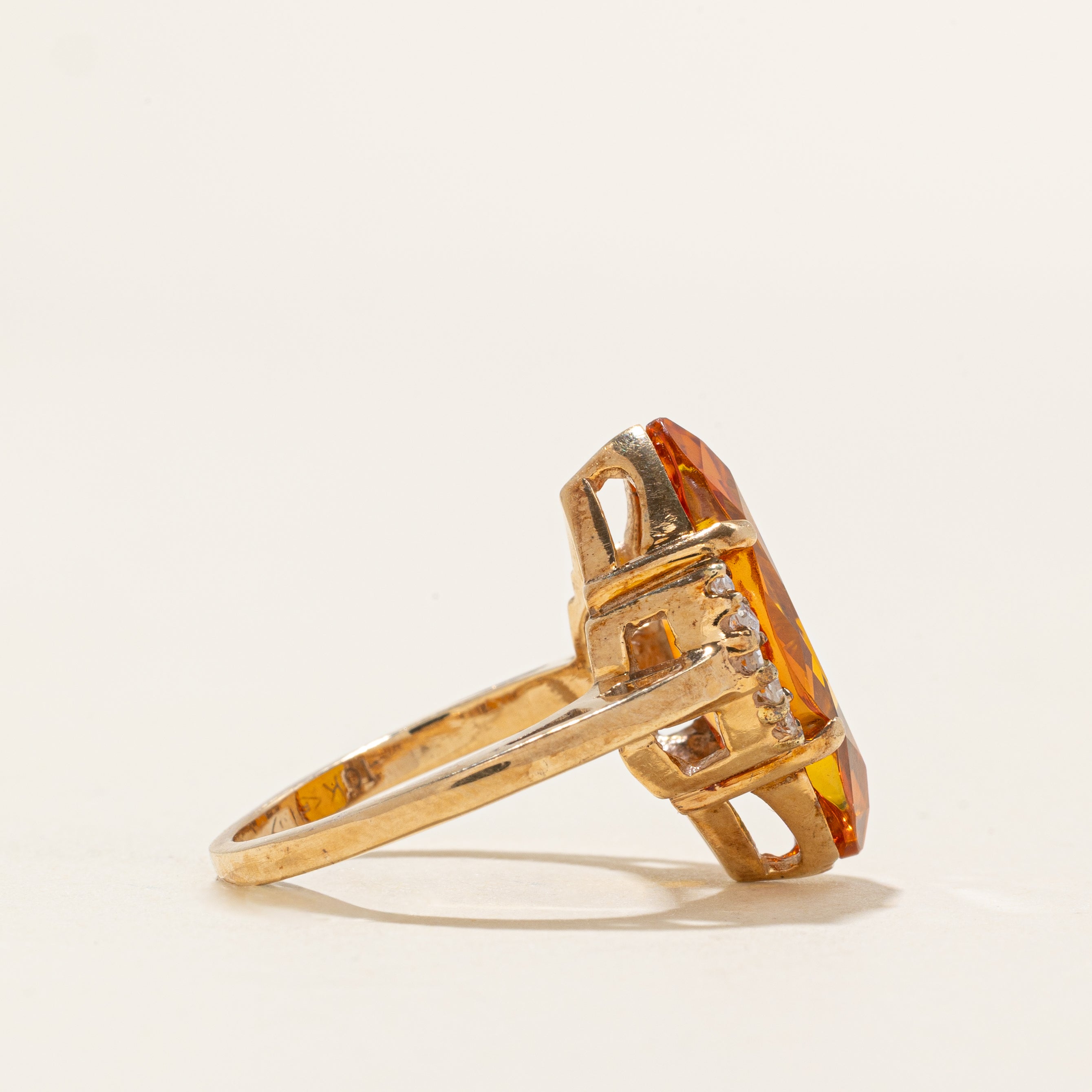 Fancy Cut Synthetic Sapphire & Diamond Cocktail Ring | 7.50ct, 0.20ctw | SZ 6.75