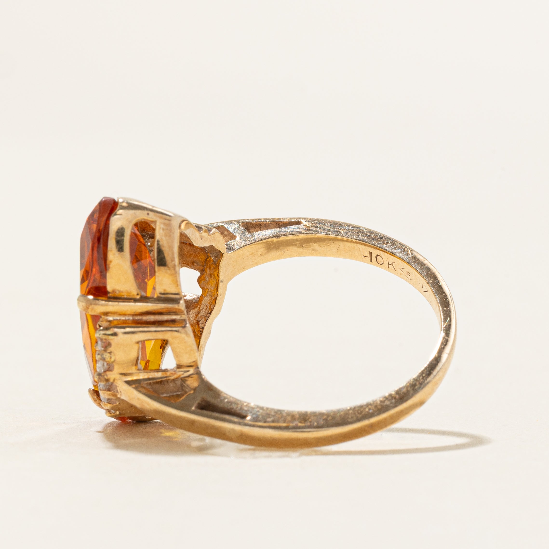 Fancy Cut Synthetic Sapphire & Diamond Cocktail Ring | 7.50ct, 0.20ctw | SZ 6.75