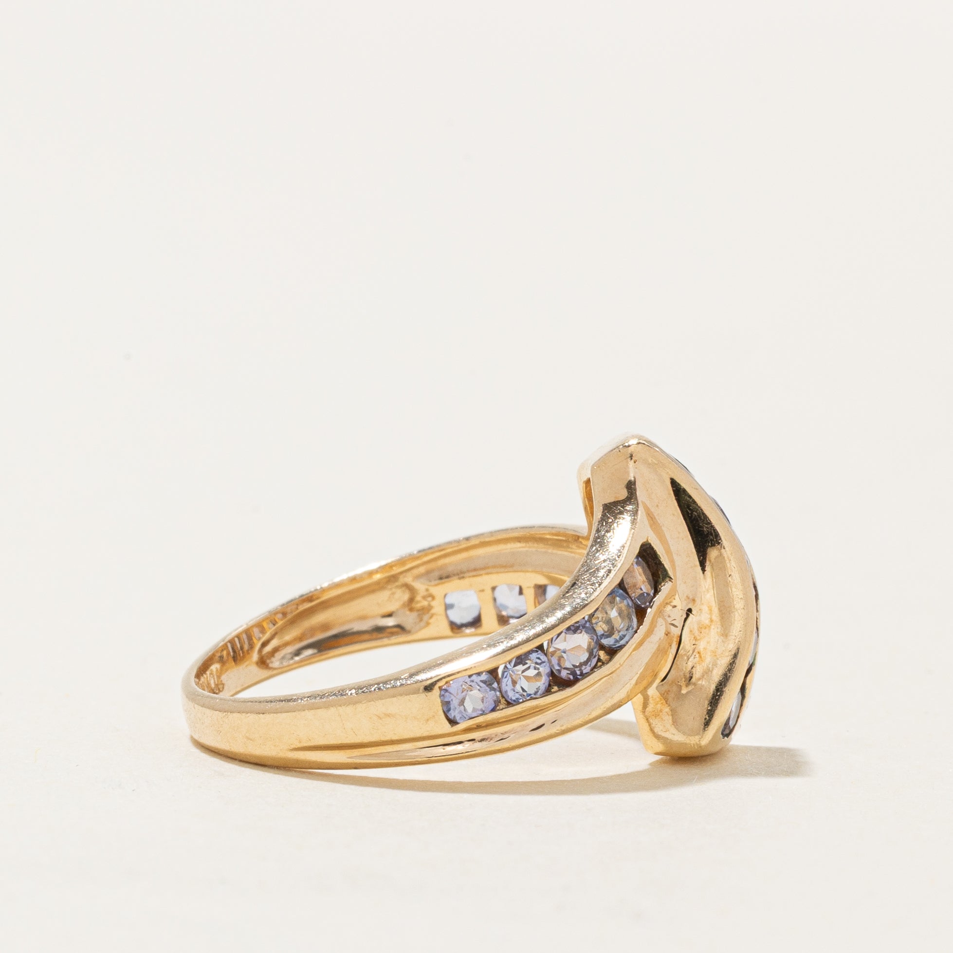 Channel Set Tanzanite Bypass Ring | 0.80ctw | SZ 6