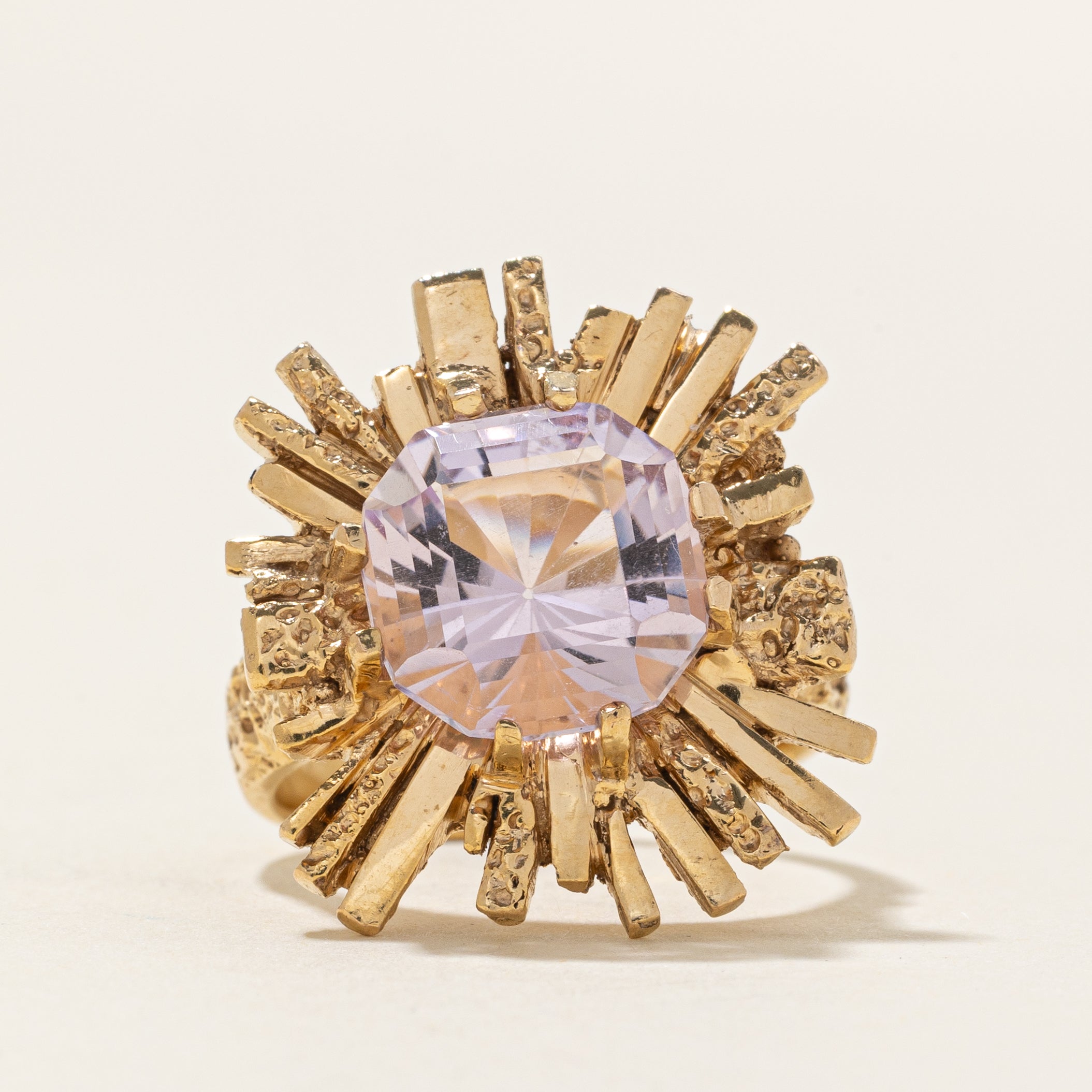 Rose De France Amethyst Textured Cocktail Ring | 7.50ct | SZ 6.75