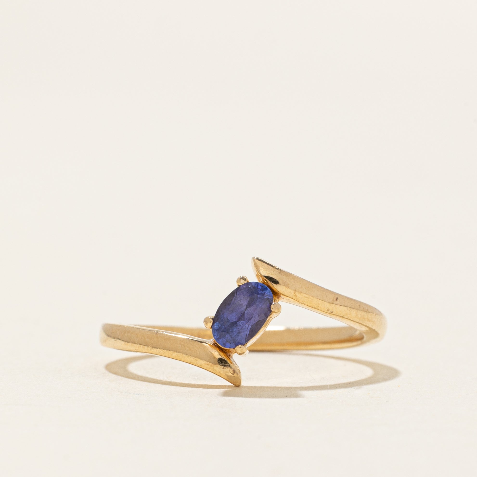 Oval Cut Tanzanite Bypass Ring | 0.22ct | SZ 7.75