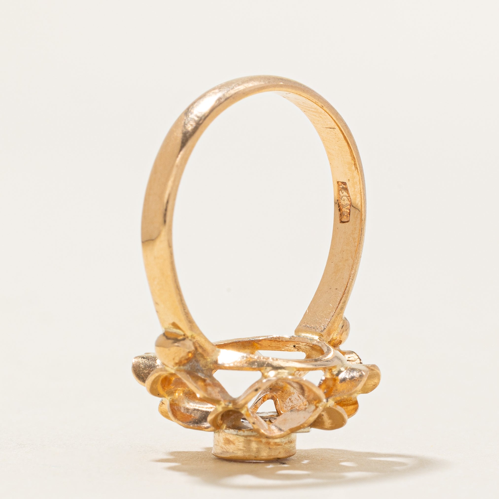 18k Solitaire Imperial Topaz Floral Cocktail Ring | 0.46ct | SZ 7.25