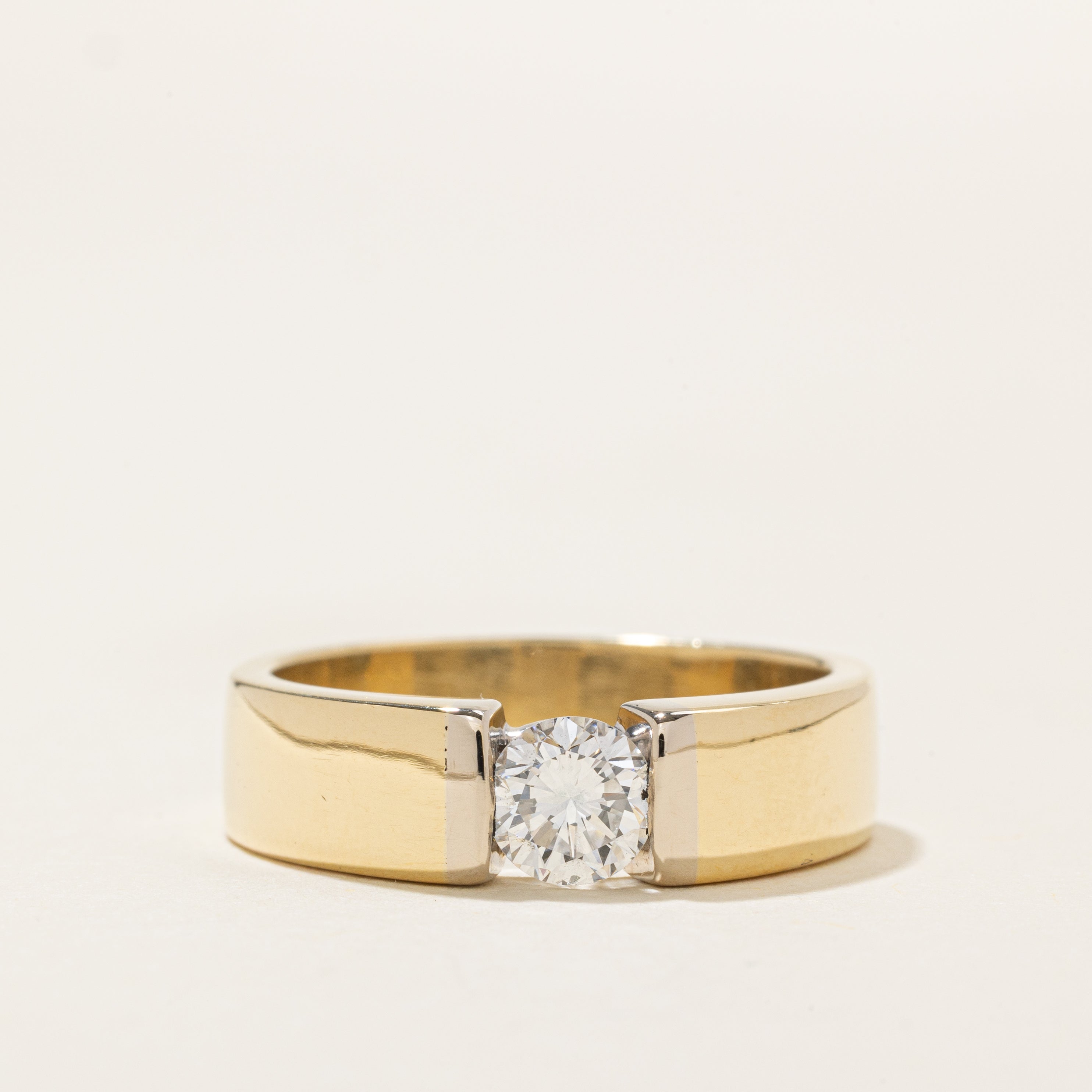 18k Solitaire Tension Set Diamond Band | 0.56ct SI1 F | SZ 9