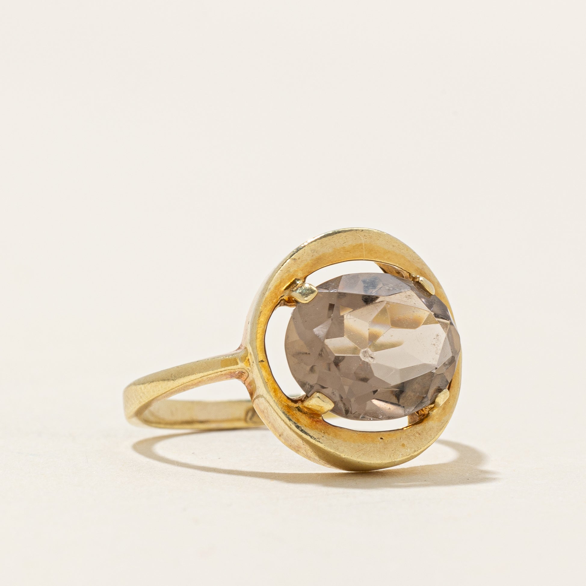 East West Smoky Quartz Cocktail Ring | 2.20ct | SZ 4.75