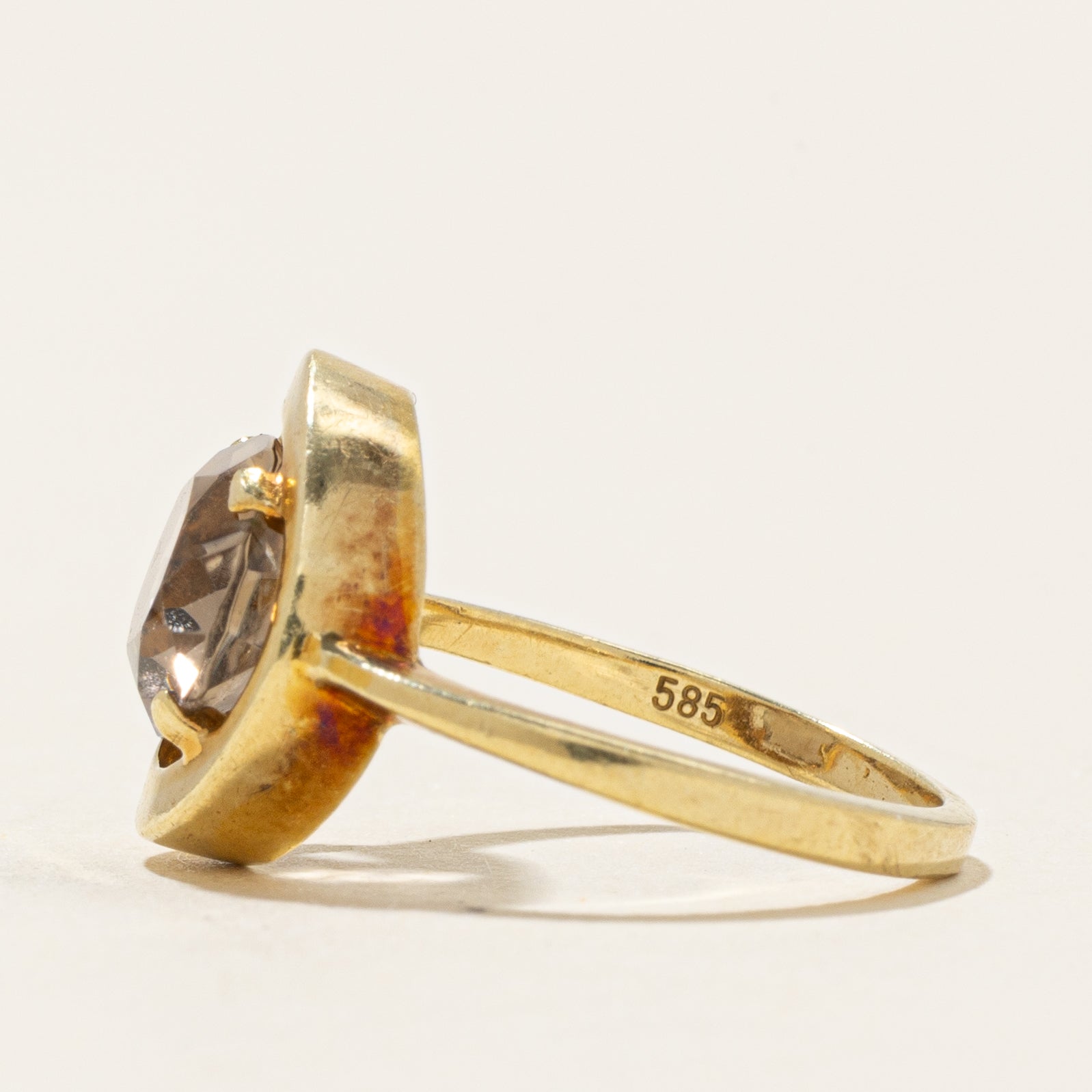 East West Smoky Quartz Cocktail Ring | 2.20ct | SZ 4.75