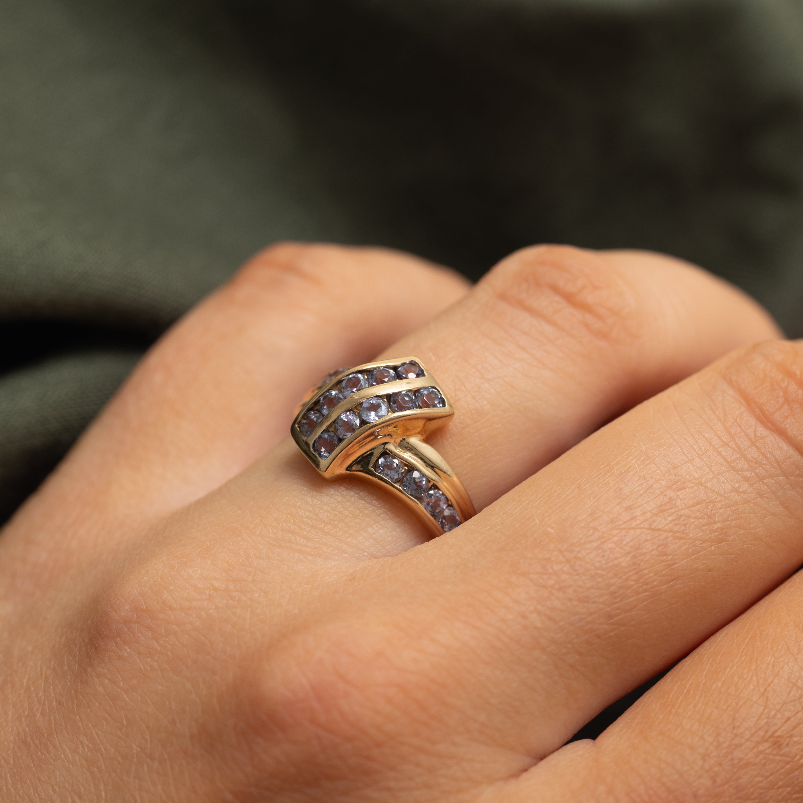 Channel Set Tanzanite Bypass Ring | 0.80ctw | SZ 6