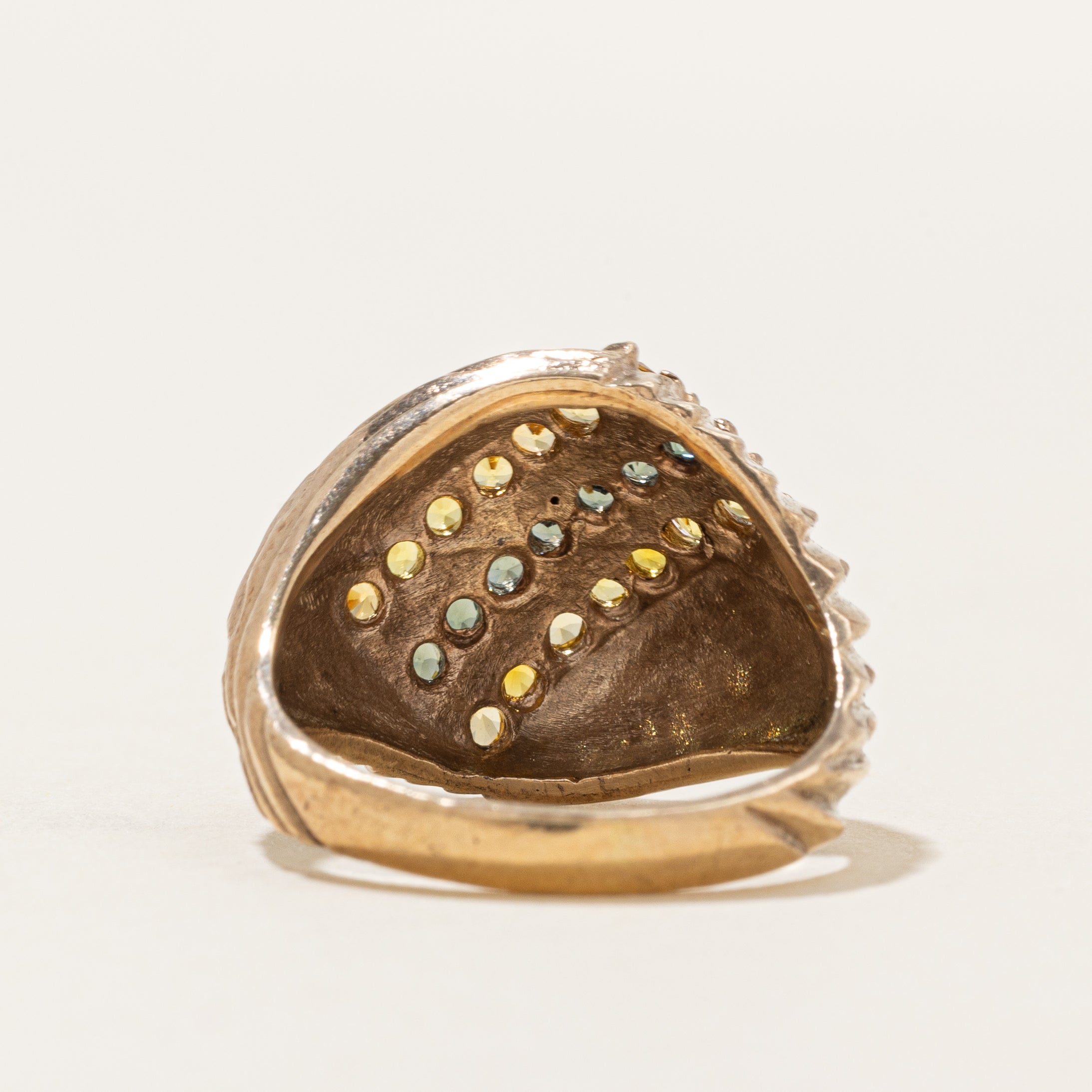 Diagonal Synthetic Spinel & Synthetic Sapphire Dome Ring | 1.00ctw | SZ 8