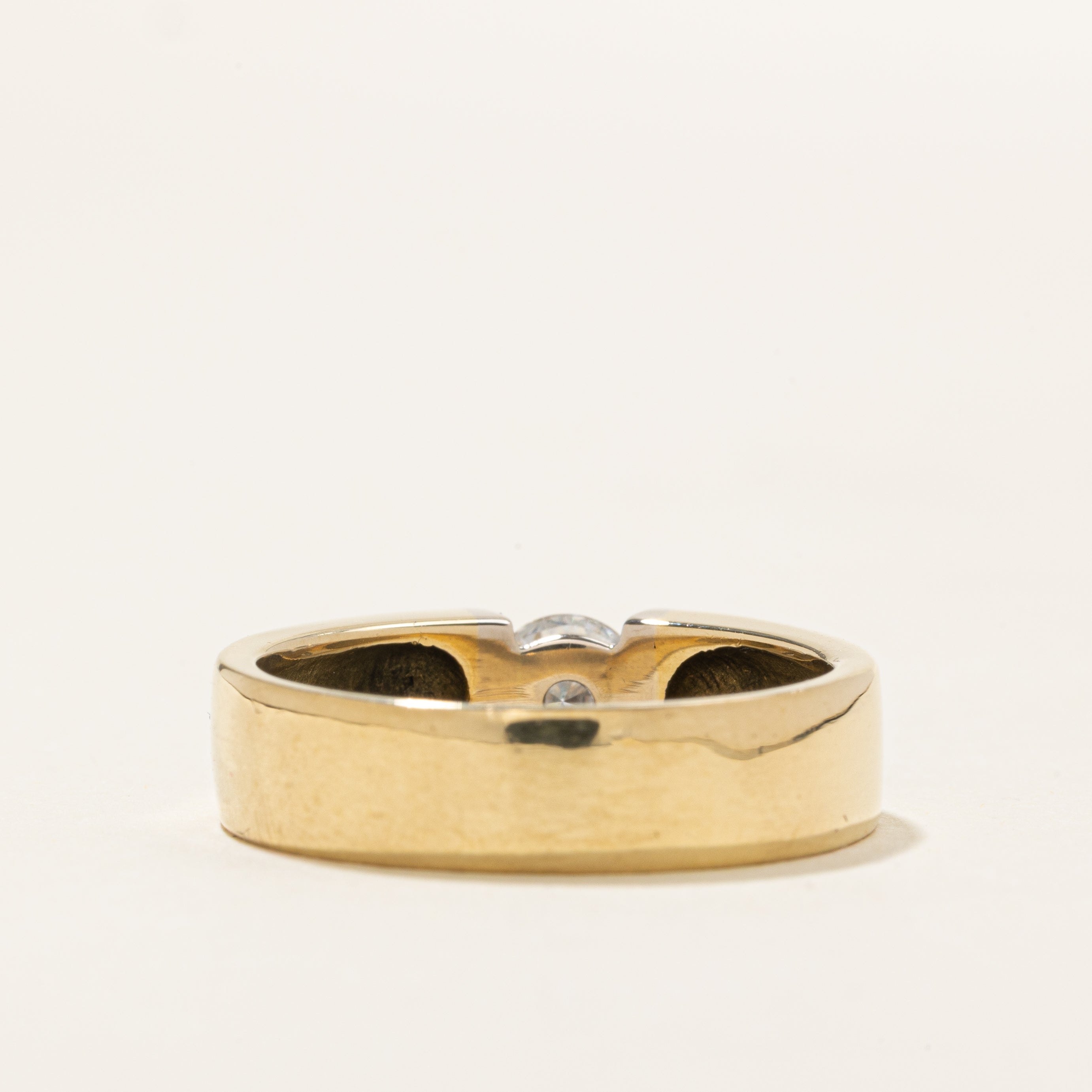 18k Solitaire Tension Set Diamond Band | 0.56ct SI1 F | SZ 9