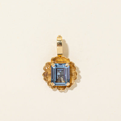 Synthetic Spinel Textured Flower Pendant | 6.50ct