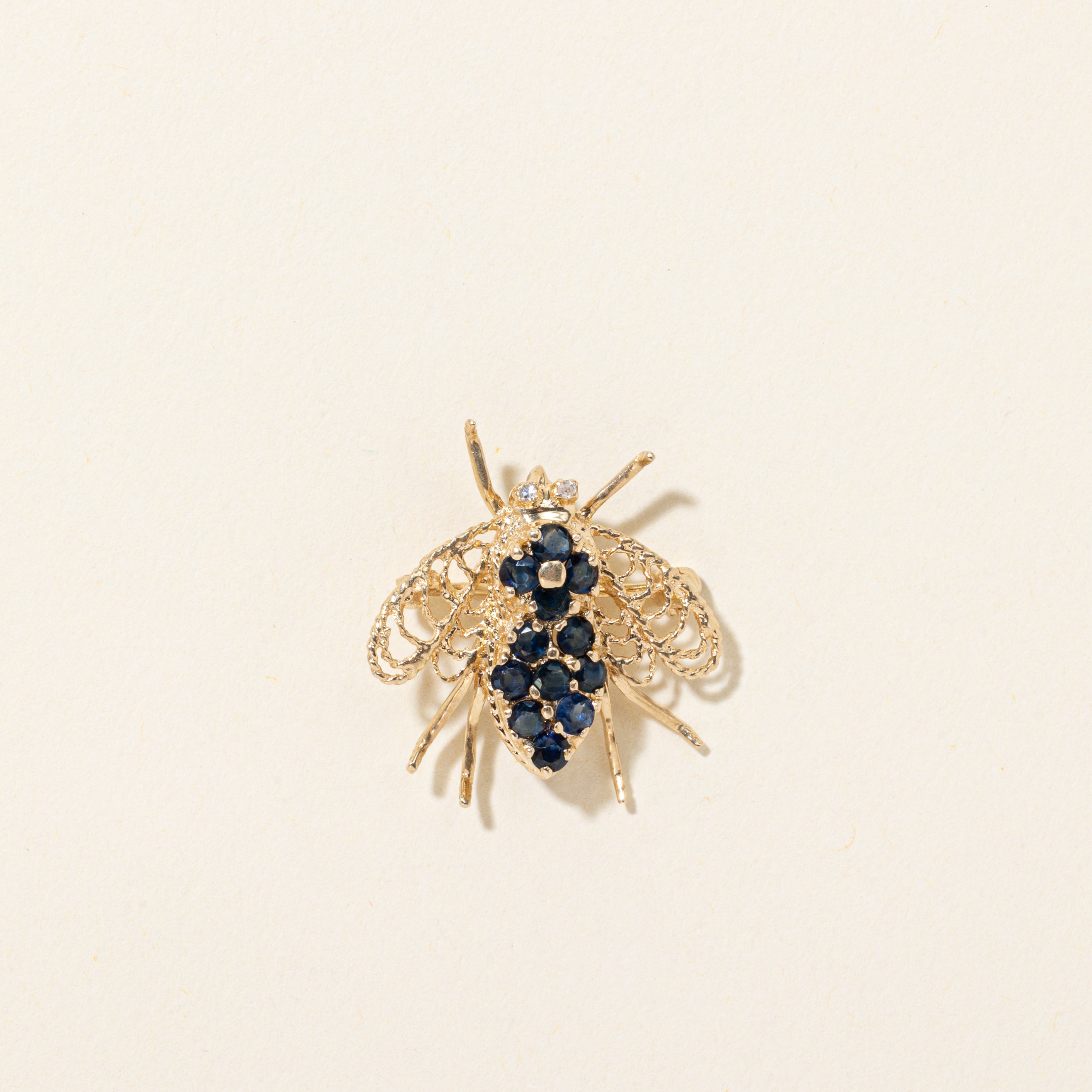 Sapphire & Diamond Openwork Insect Brooch | 0.60ctw, 0.01ctw