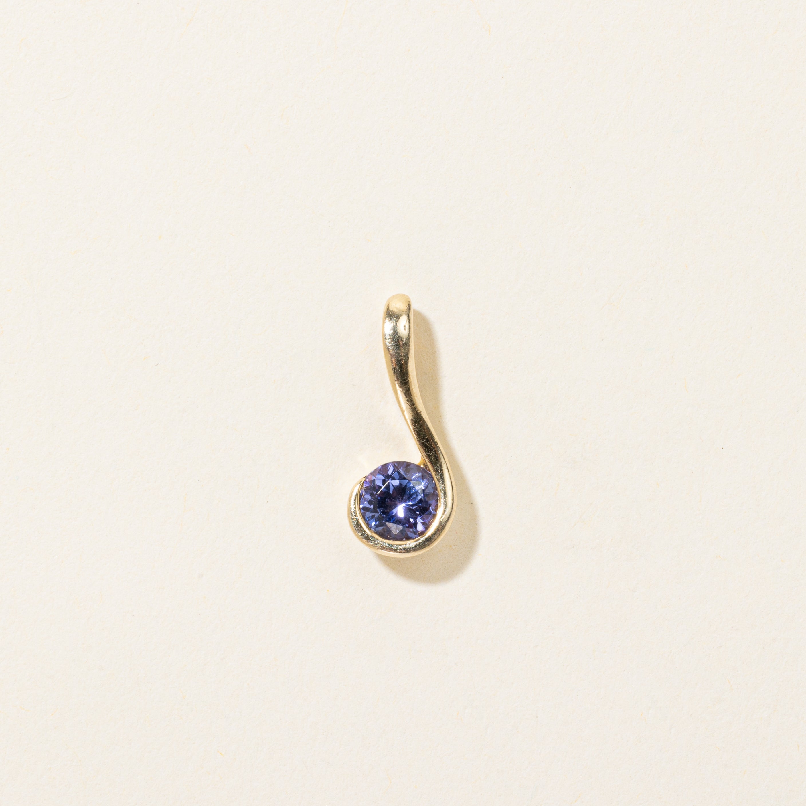 Tanzanite Plain Swirl Drop Pendant | 0.40ct