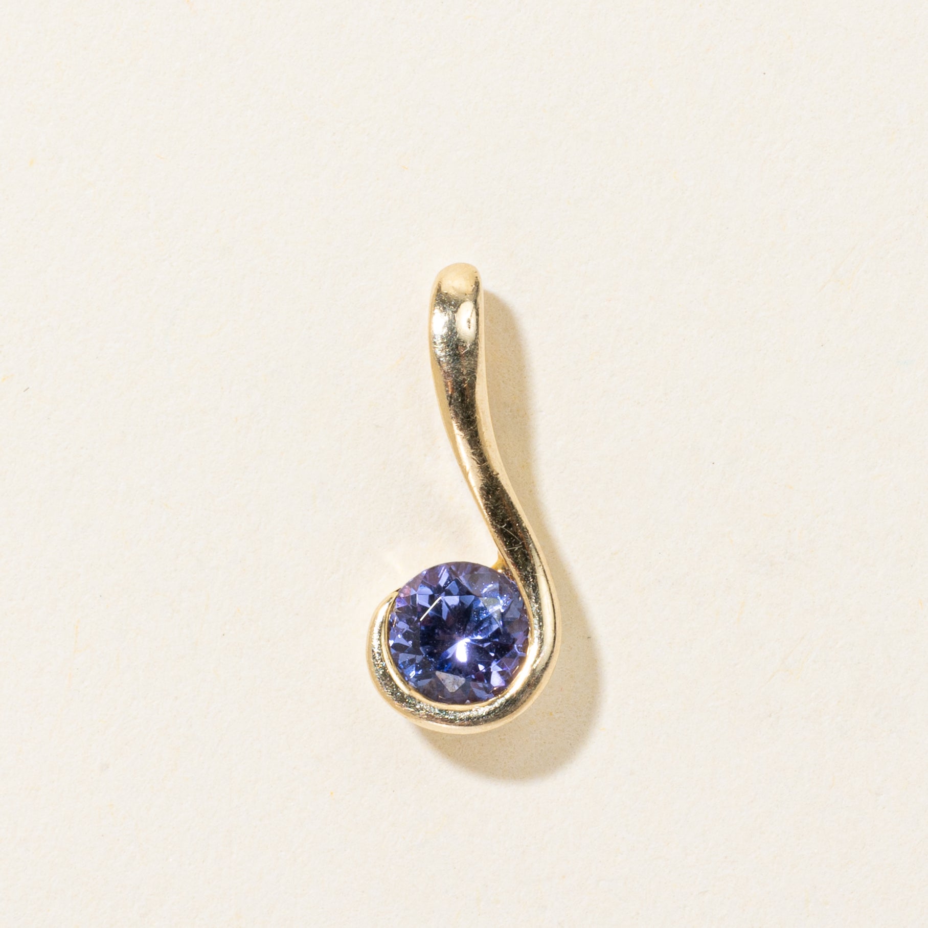 Tanzanite Plain Swirl Drop Pendant | 0.40ct