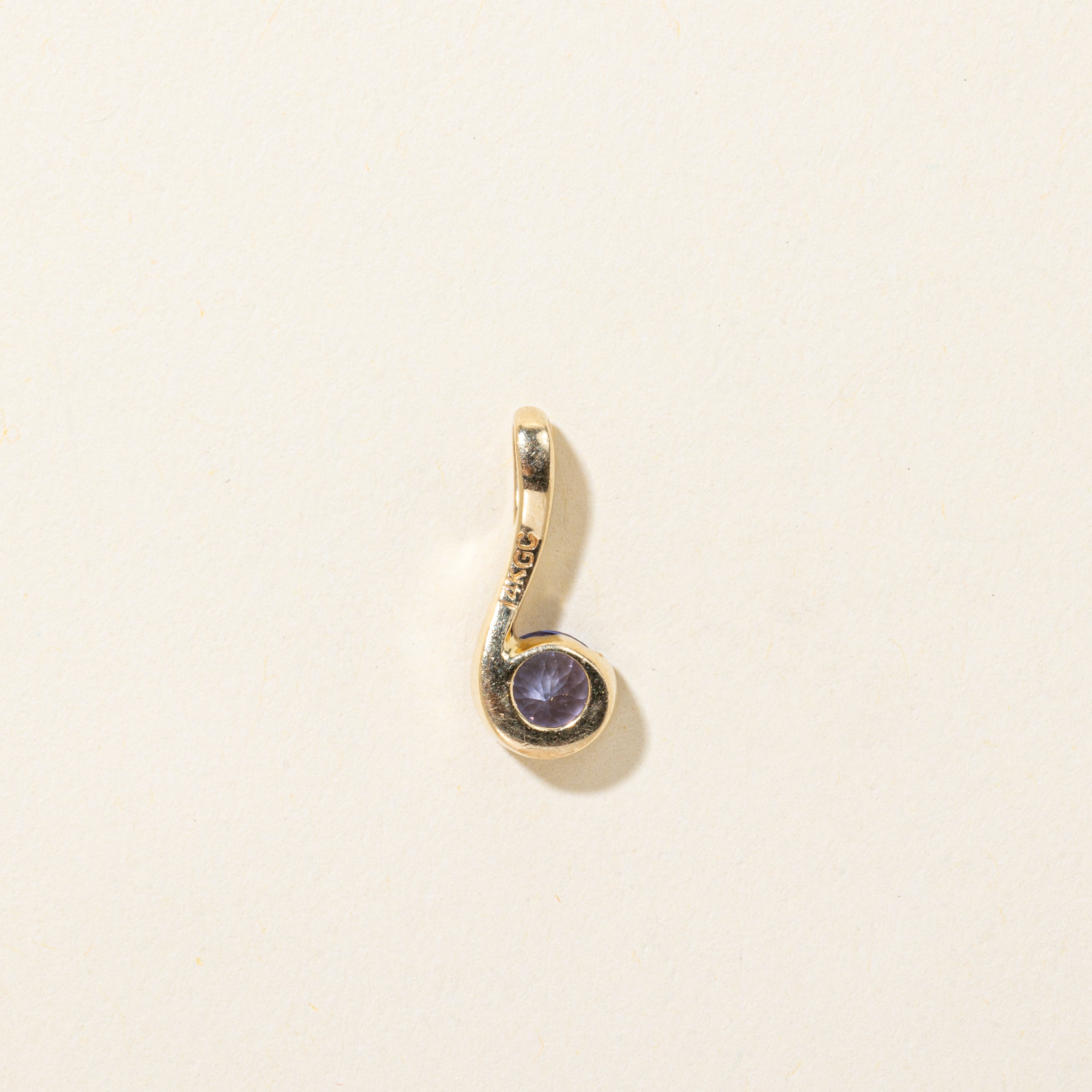 Tanzanite Plain Swirl Drop Pendant | 0.40ct