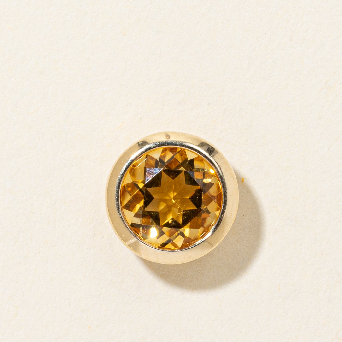 Bezel Set Citrine Circle Pendant | 1.35ct
