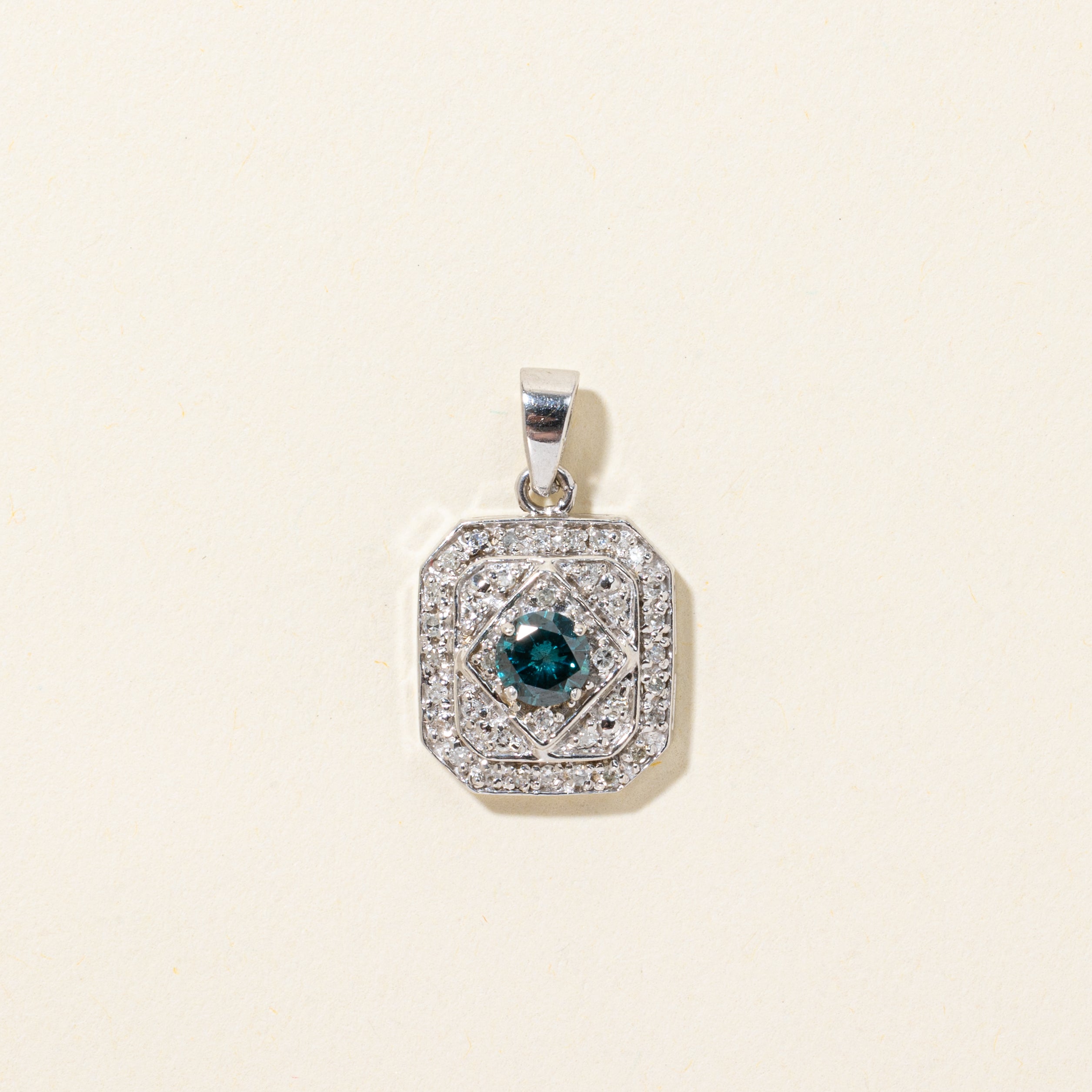Blue & White Diamond Ornate Pendant | 0.58ctw