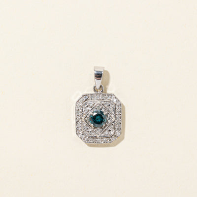 Blue & White Diamond Ornate Pendant | 0.58ctw