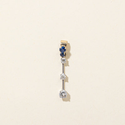Two-Tone Diamond & Sapphire Column Pendant | 0.28ctw, 0.17ctw