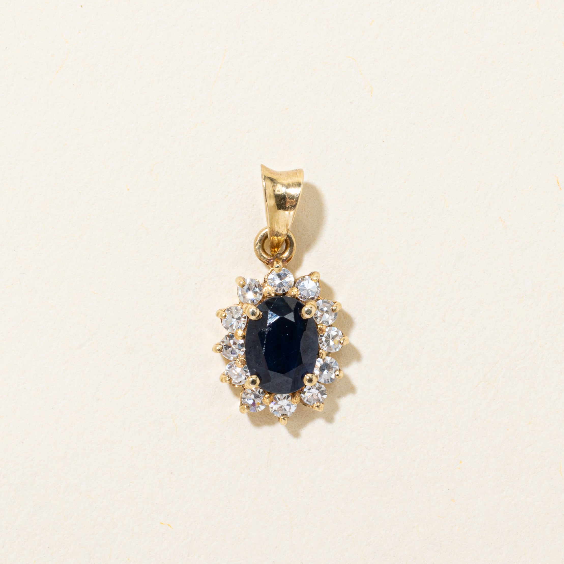 Sapphire & Diamond Petal Pendant | 0.50ct, 0.12ctw