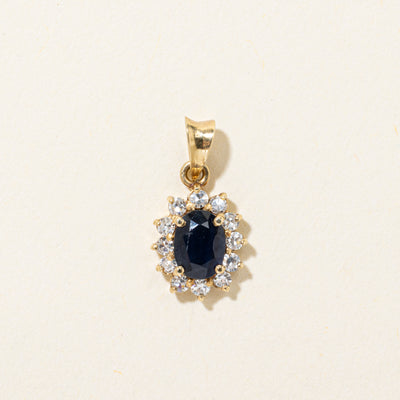 Sapphire & Diamond Petal Pendant | 0.50ct, 0.12ctw