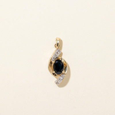 Oval Cut Sapphire & Diamond Pendant | 1.00ct, 0.04ctw
