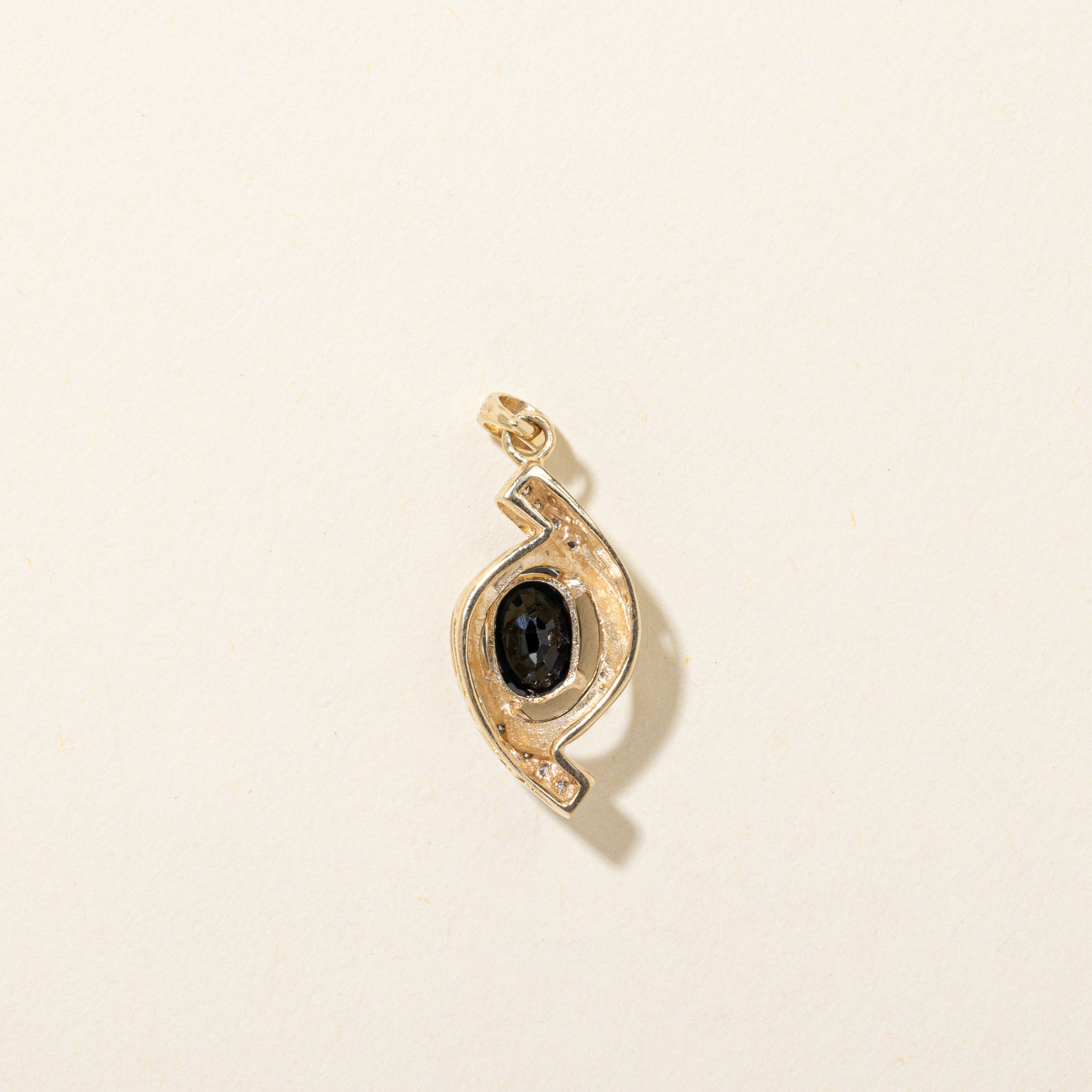Oval Cut Sapphire & Diamond Pendant | 1.00ct, 0.04ctw