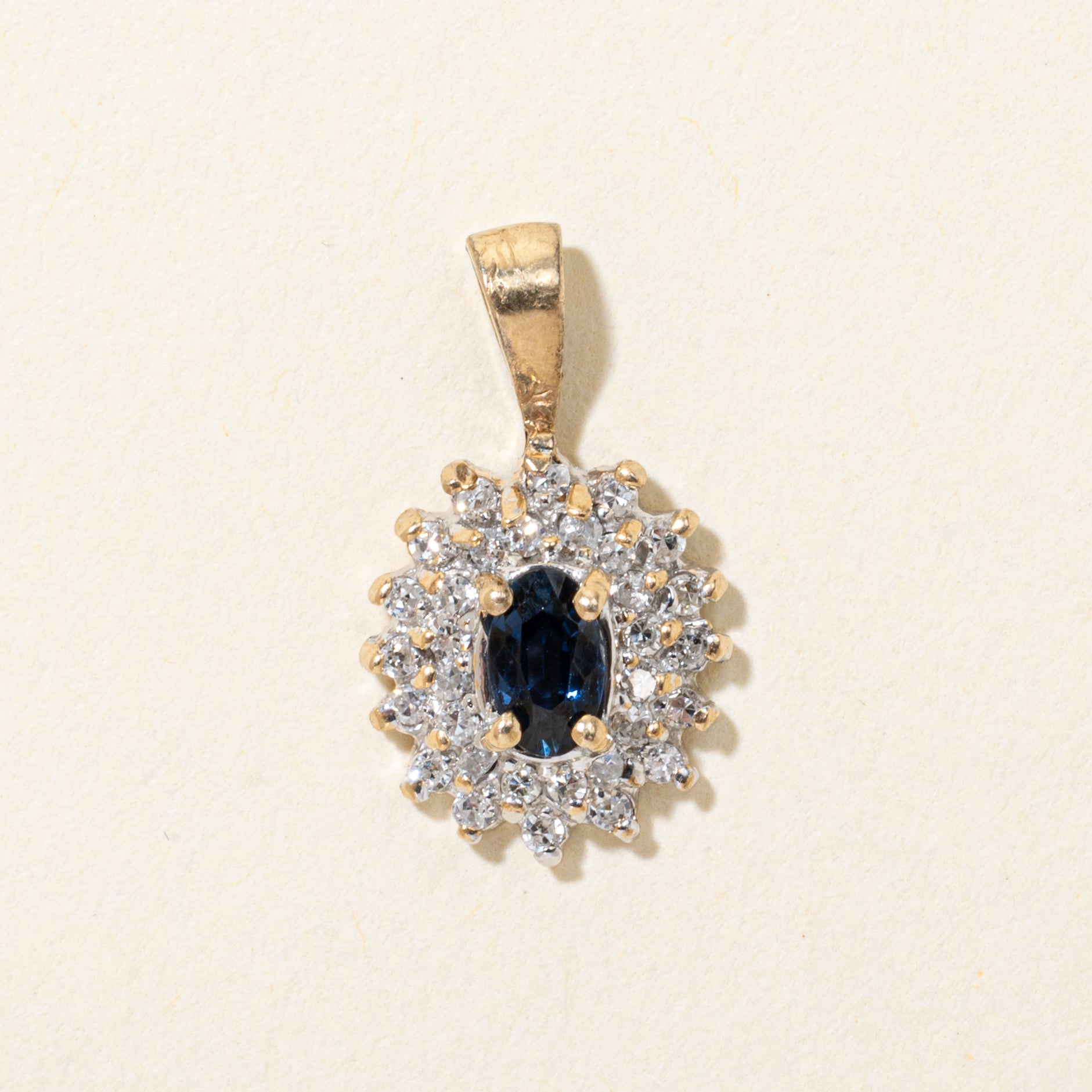 Sapphire & Diamond Cluster Petal Pendant | 0.30ct, 0.16ctw