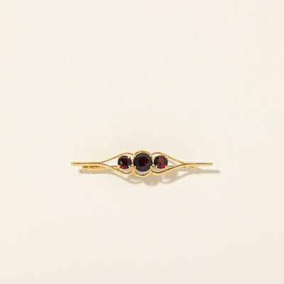 18k Three-Stone Garnet Openwork Brooch | 2.00ctw