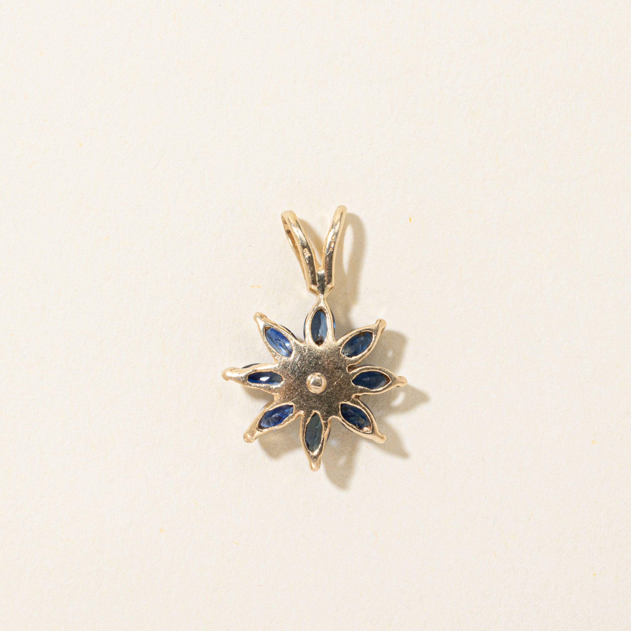 Sapphire & Diamond Petal Pendant | 0.55ctw, 0.04ct
