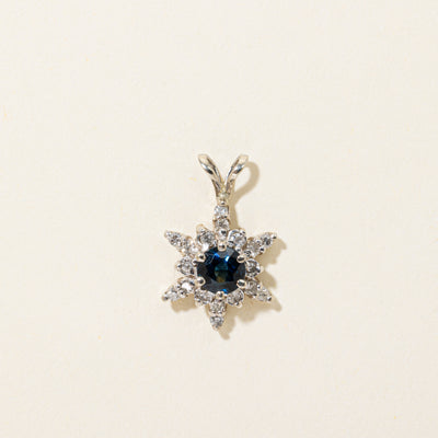 Sapphire & Diamond Petal Pendant | 0.52ct, 0.18ctw
