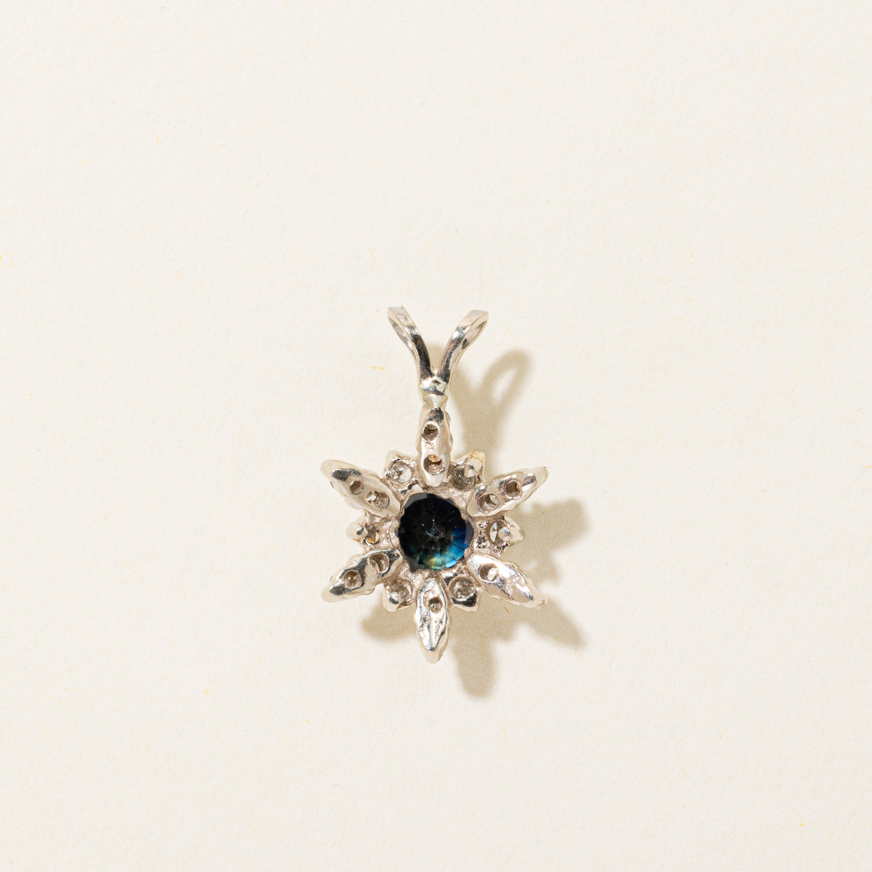 Sapphire & Diamond Petal Pendant | 0.52ct, 0.18ctw