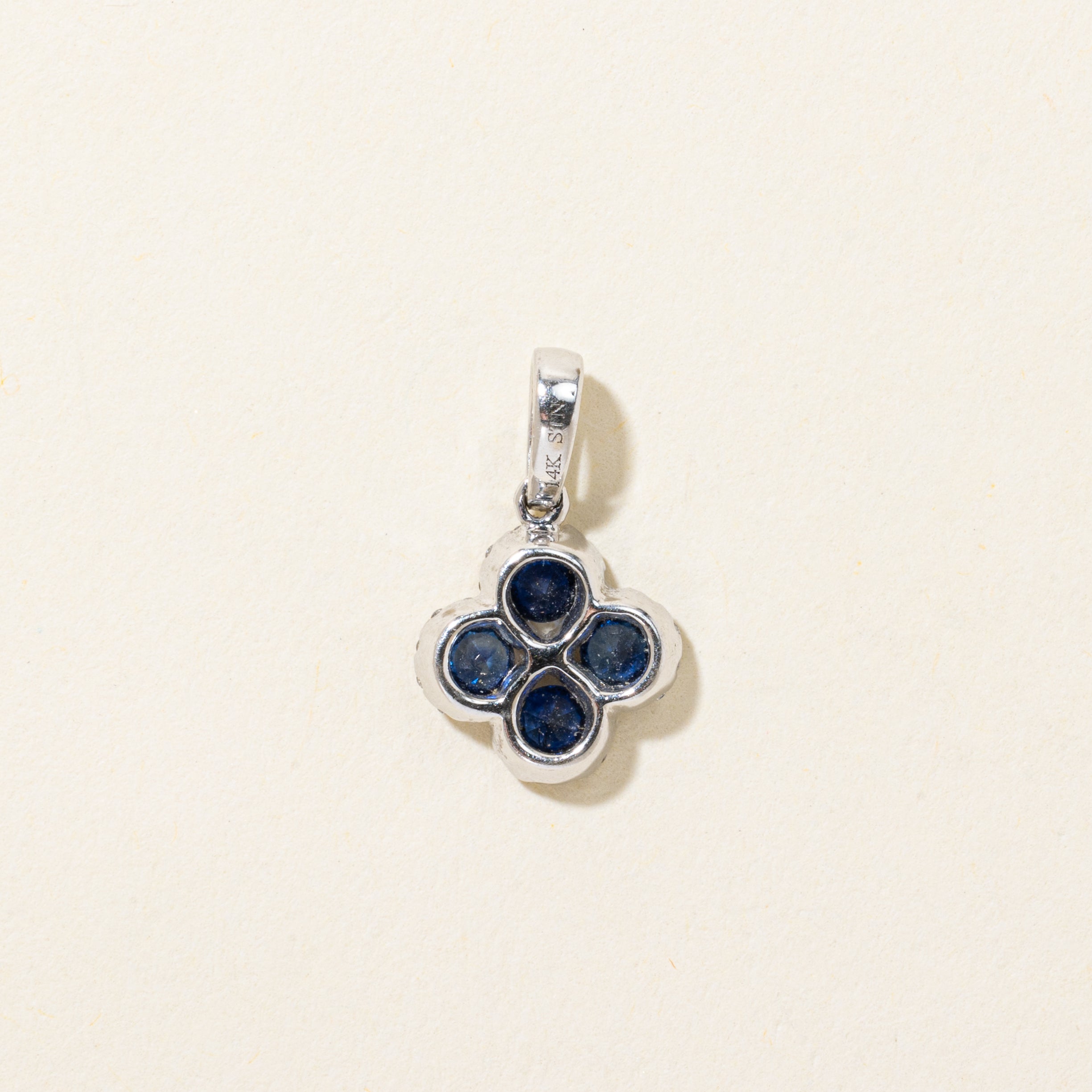 Sapphire & Diamond Clover Pendant | 0.25ctw, 0.18ctw