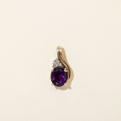 Amethyst & Diamond Teardrop Pendant | 2.50ct, 0.06ctw