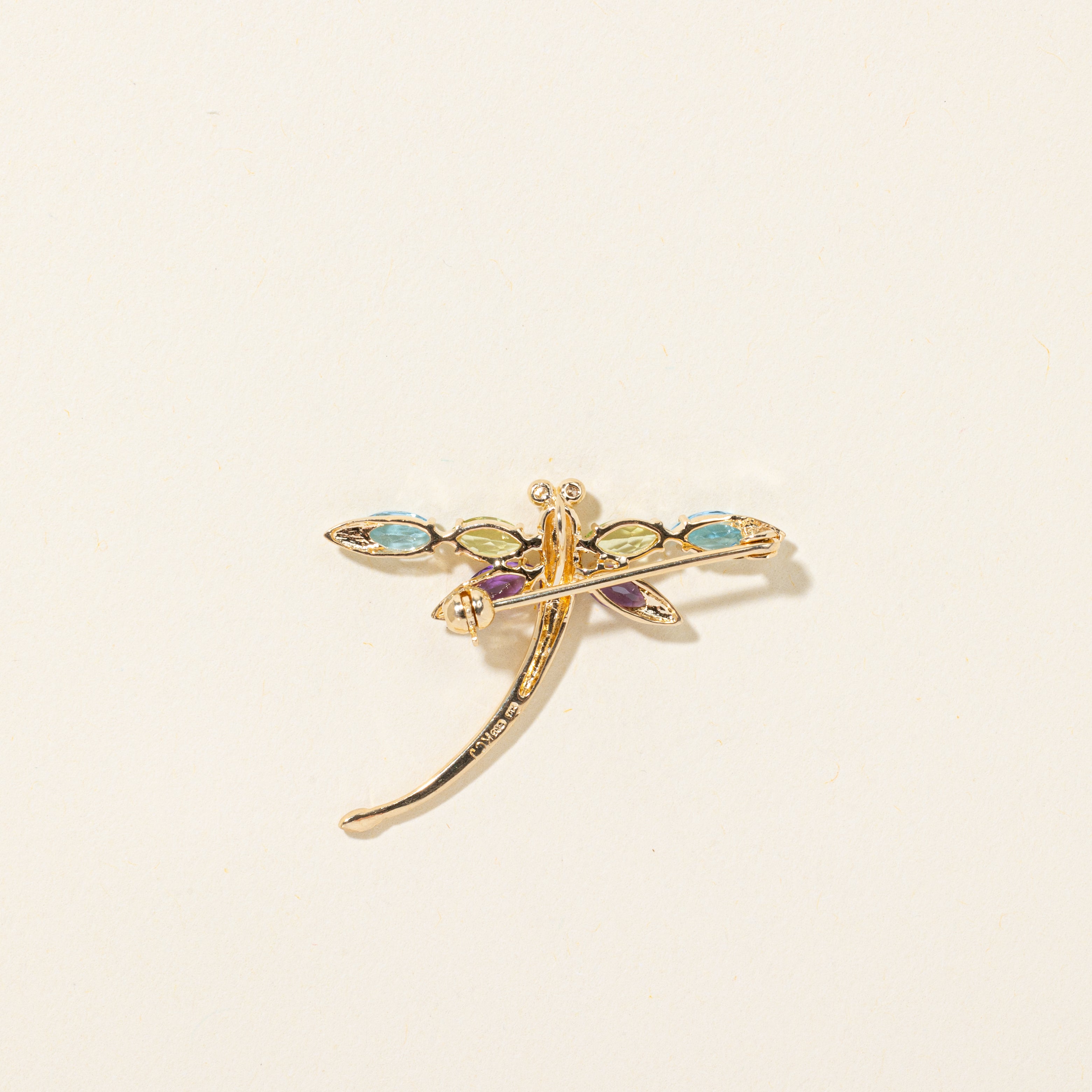 Coloured Gemstones & Diamond Dragonfly Convertible Pendant Brooch | 1.14ctw, 0.01ctw