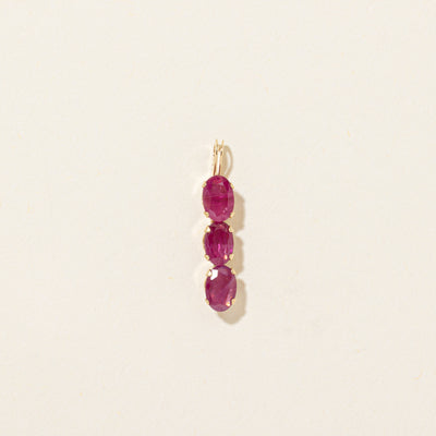 Three-Stone Ruby Column Pendant | 1.38ctw