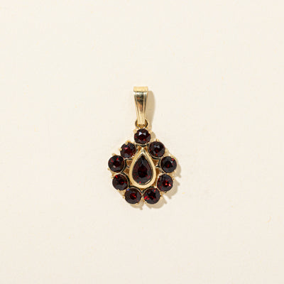Pear Cut Garnet Halo Pendant | 2.00ctw
